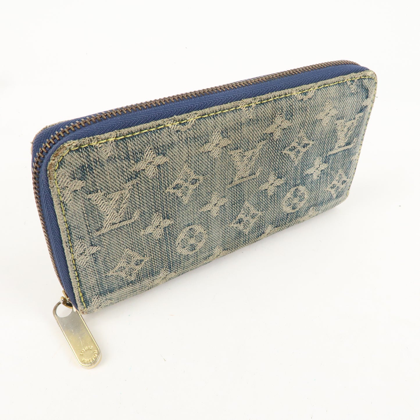 Louis Vuitton Monogram Denim Zippy Wallet M95341 Blue