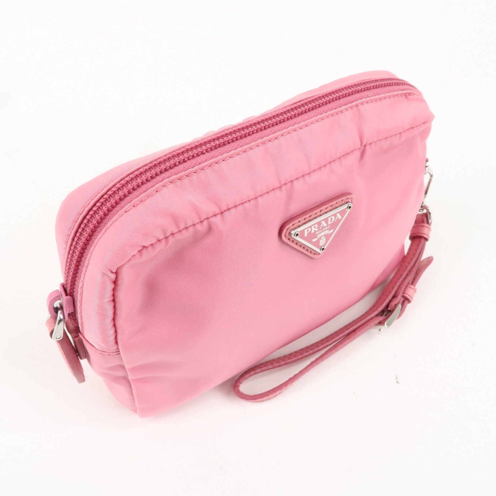 PRADA Nylon Saffiano Leather Pouch