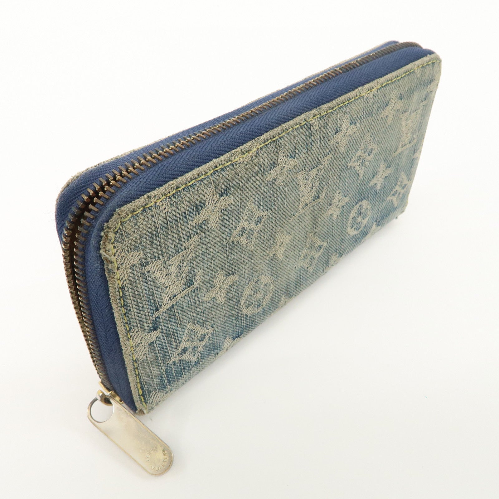 Louis Vuitton Monogram Denim Zippy Long Wallet Blue M95341