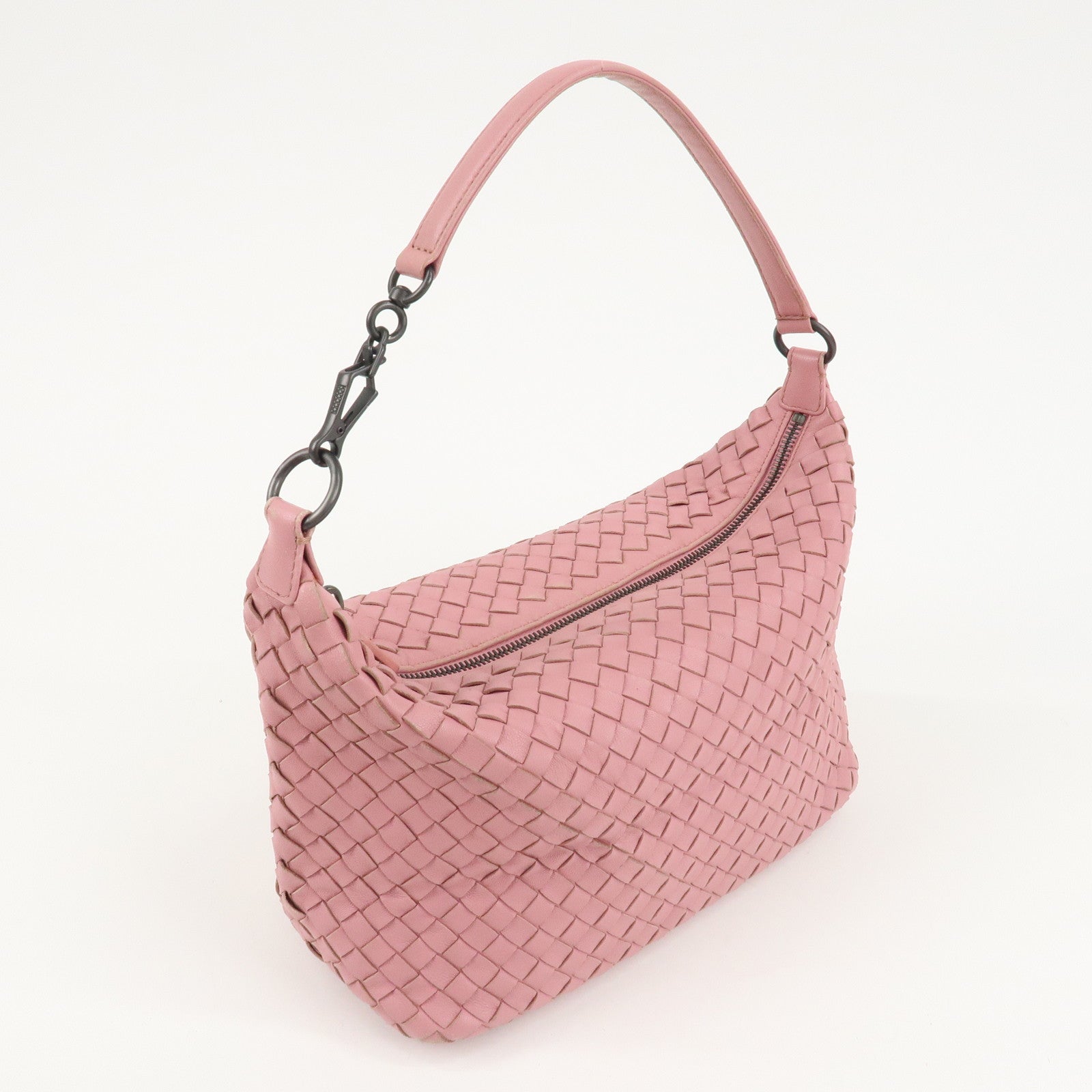 BOTTEGA VENETA Intrecciato Leather Shoulder Bag Pink