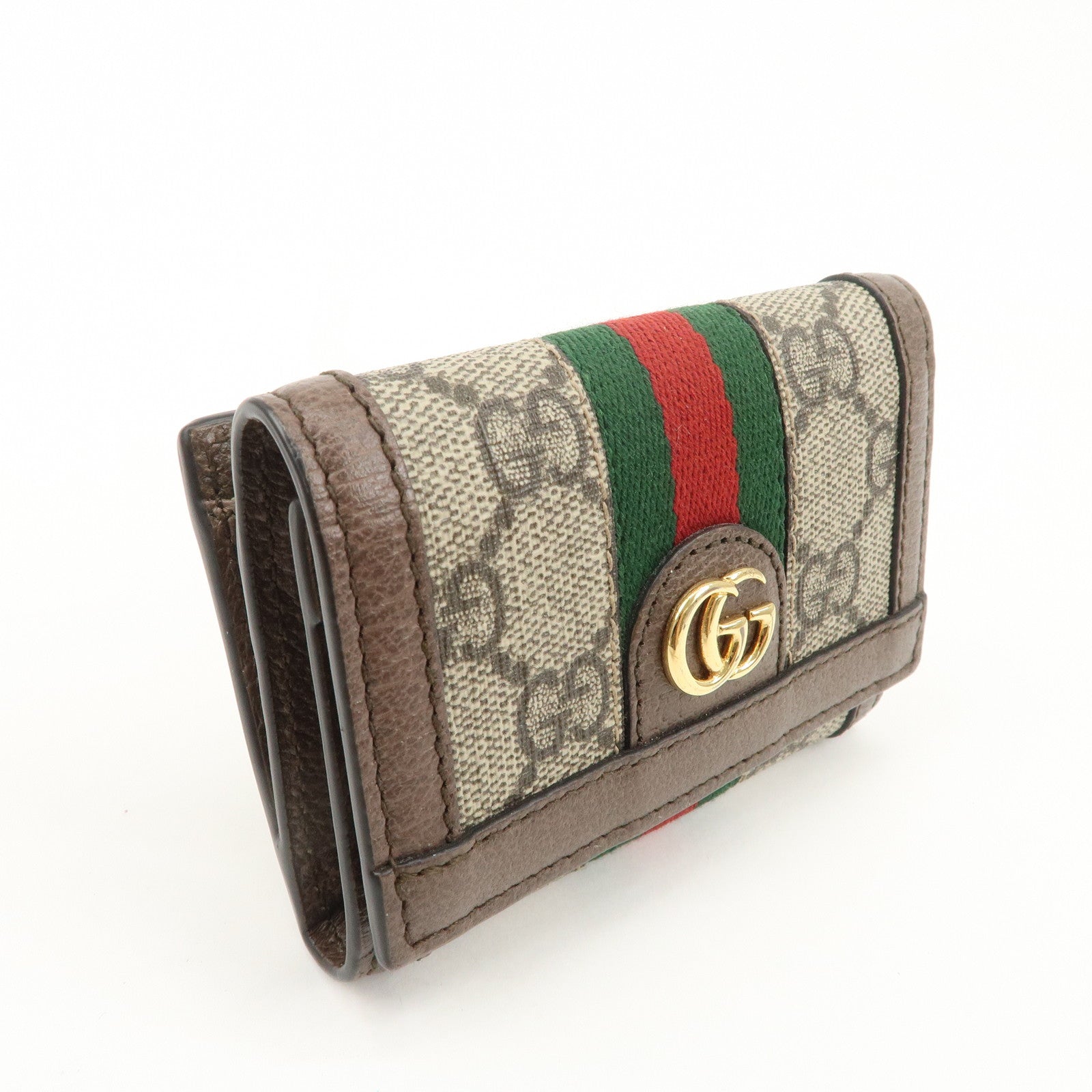 GUCCI Ophidia GG Supreme Leather Tri-Fold Compact Wallet 644334