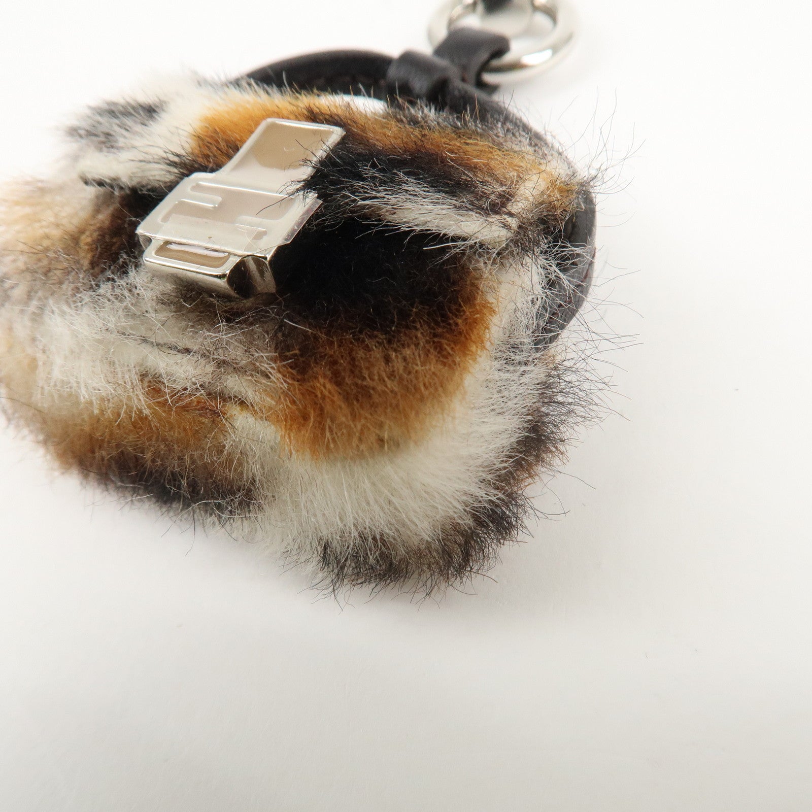 FENDI Pony Hair Leather Pico Baguette Charm Brown 7AS133 Used