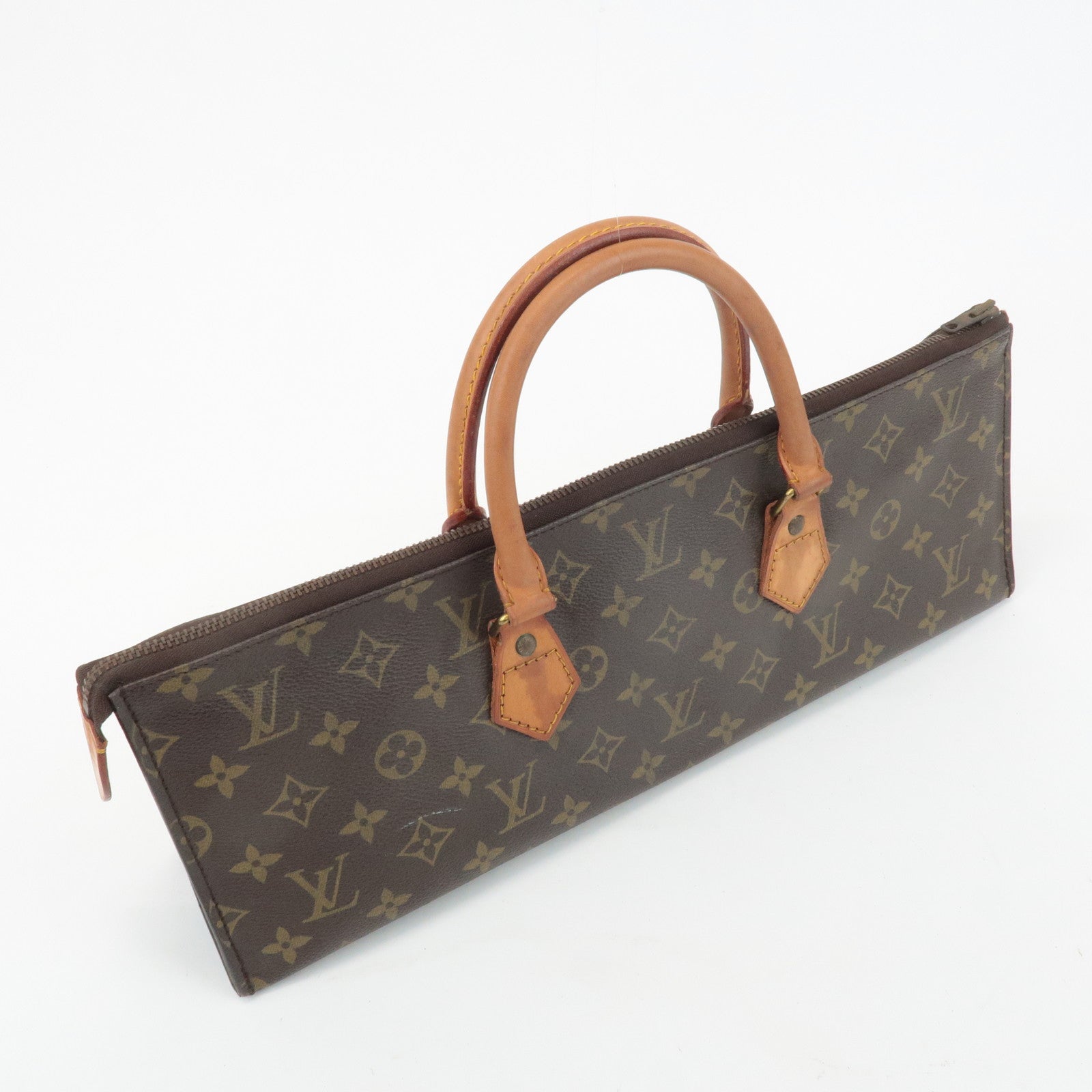 Louis Vuitton Monogram Sac Triangle Hand Bag Brown M51360 Used