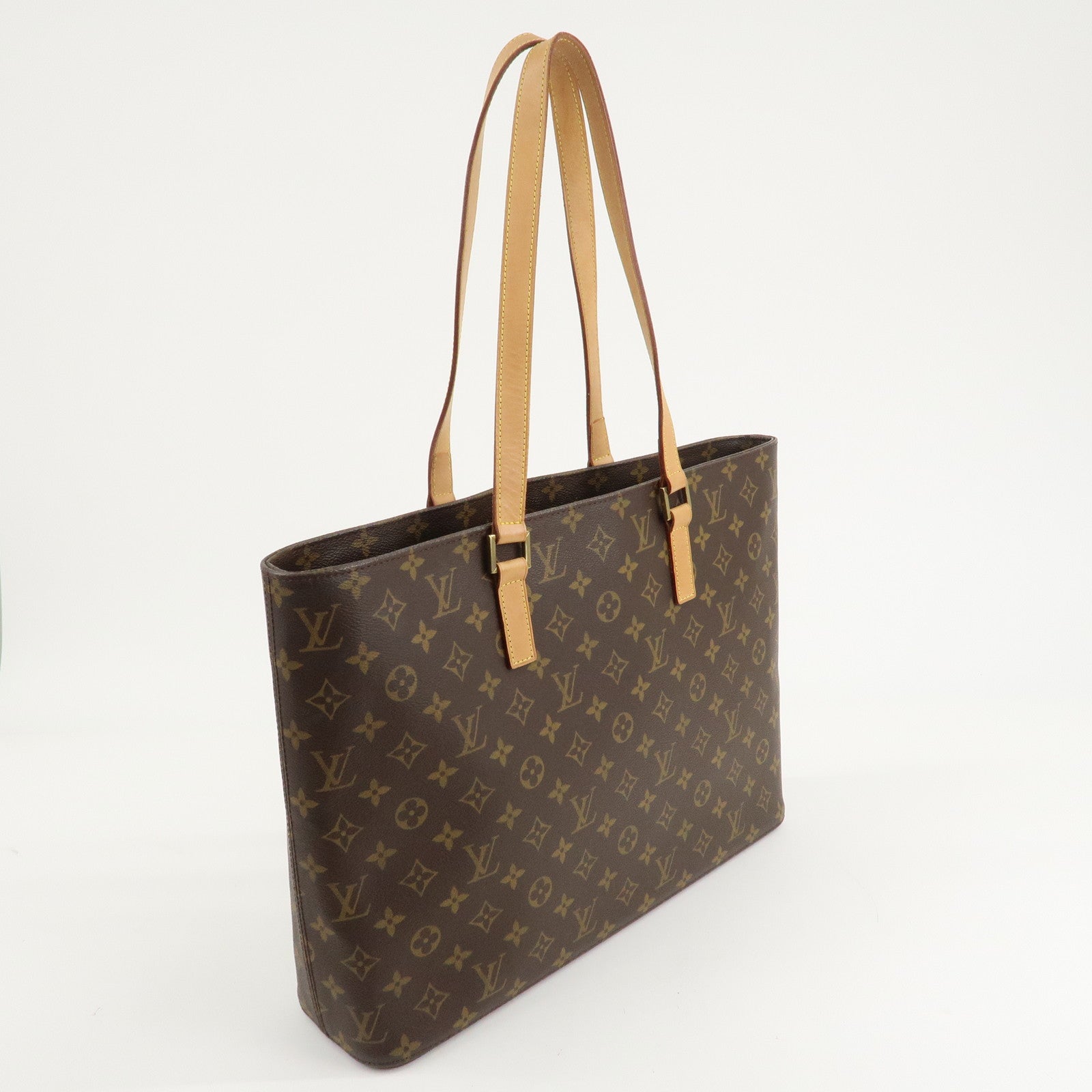 Louis Vuitton Monogram Luco Tote Bag Hand Bag Brown M51155 Used