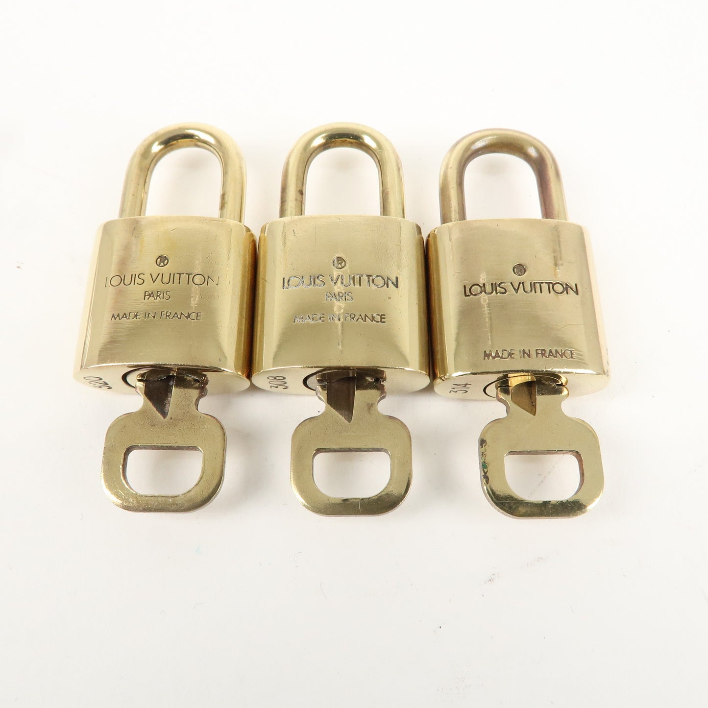 Louis Vuitton Set of 10 Lock & Key Cadena Key Lock Gold