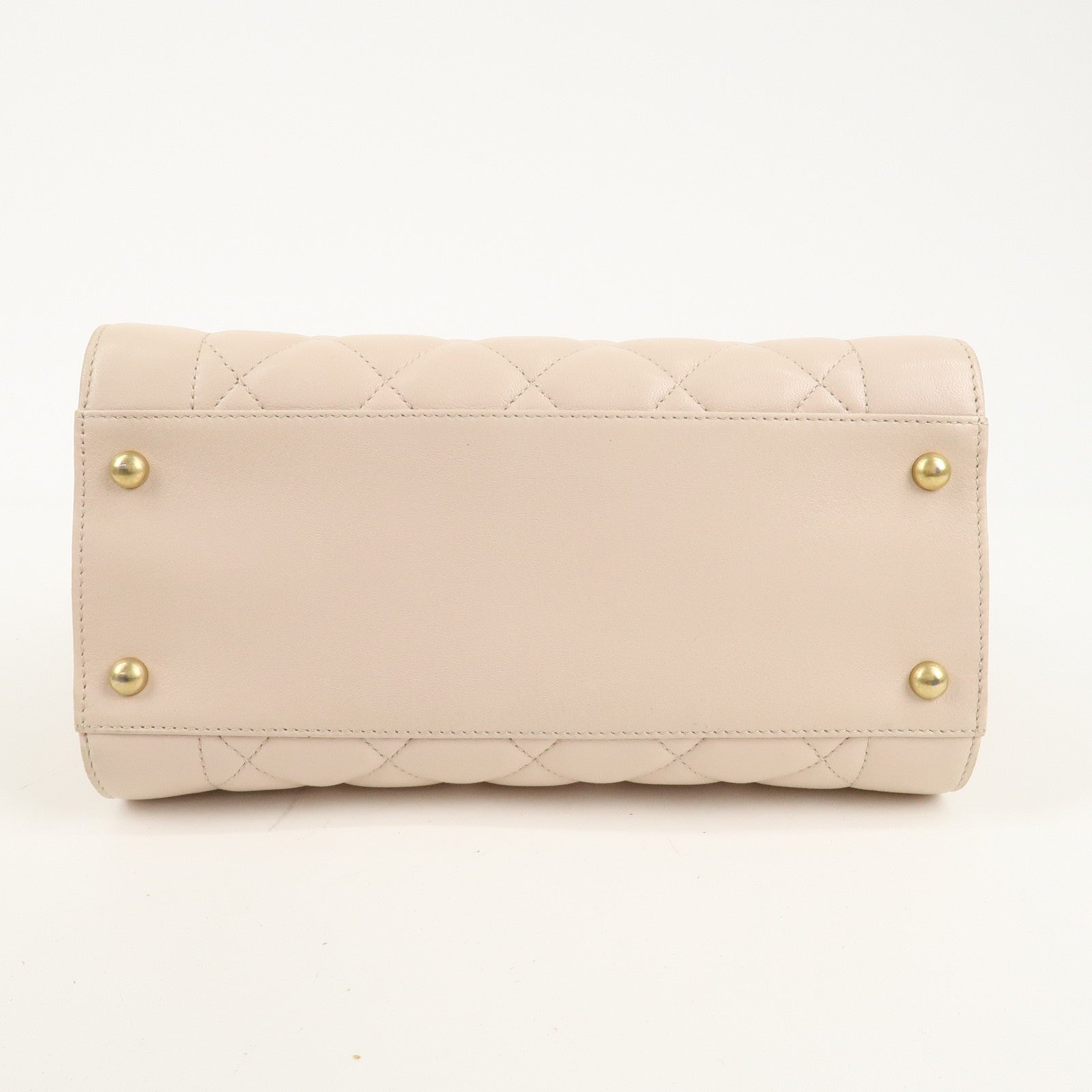 CHANEL Matelasse Lamb Skin Chain Shoulder Bag Pink Beige