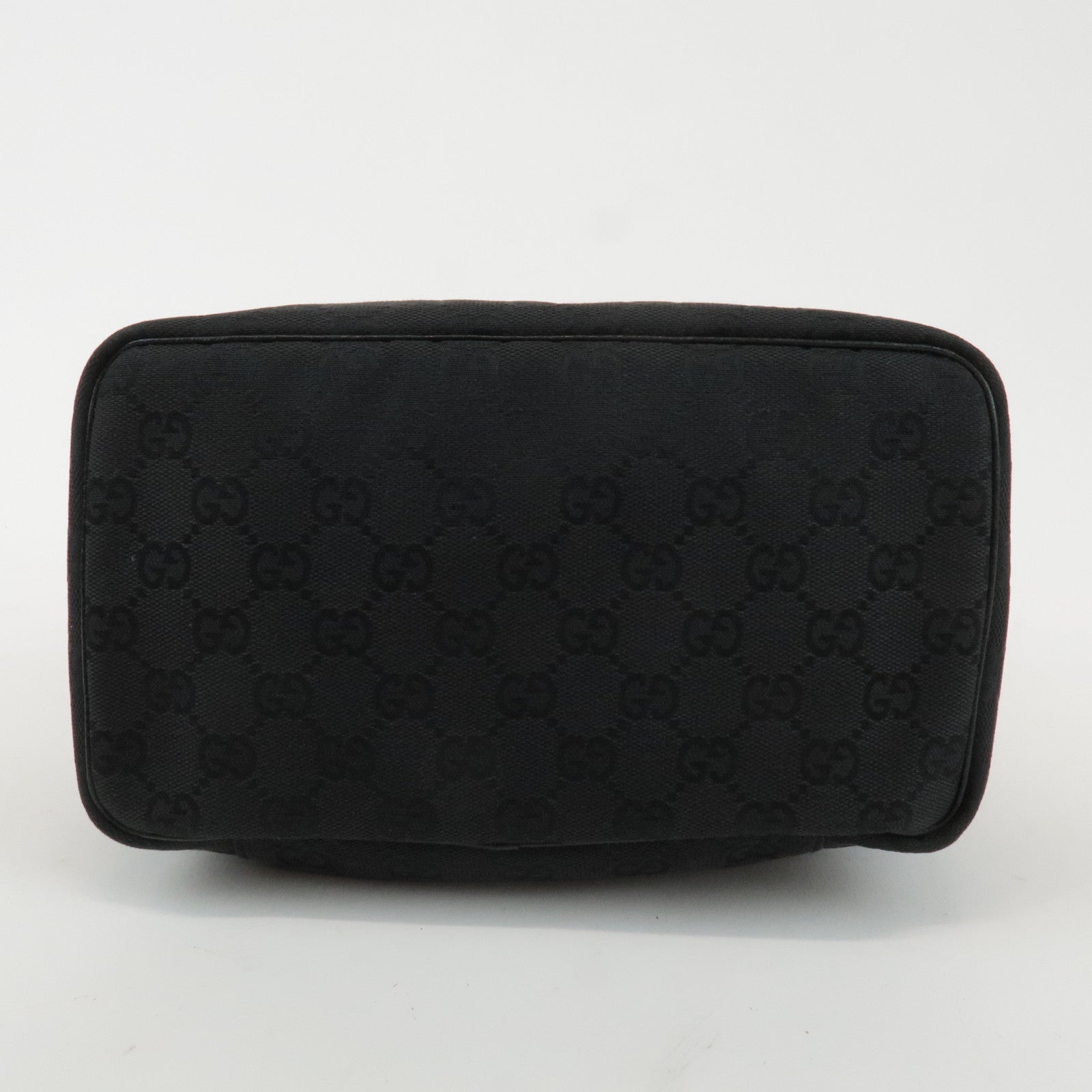 GUCCI GG Canvas Leather Vanity Bag Black 124540