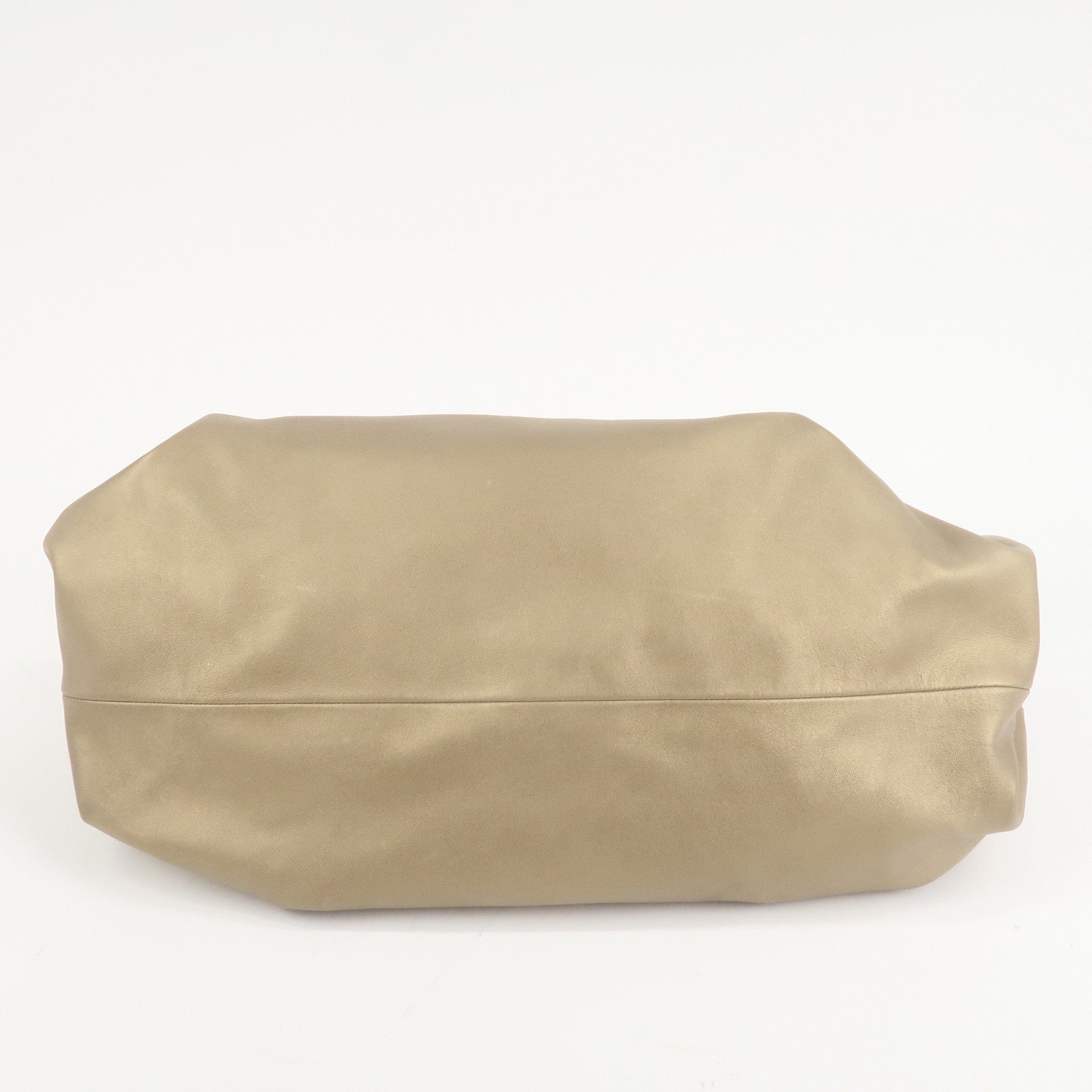 LOEWE Anagram Leather Nappa Aire Hand Bag Gold Used