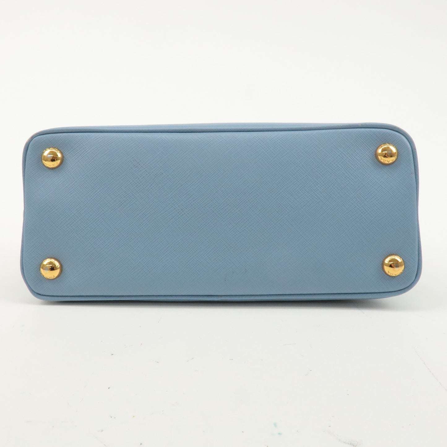 PRADA Triangle Logo Saffiano Leather Hand Bag Light Blue