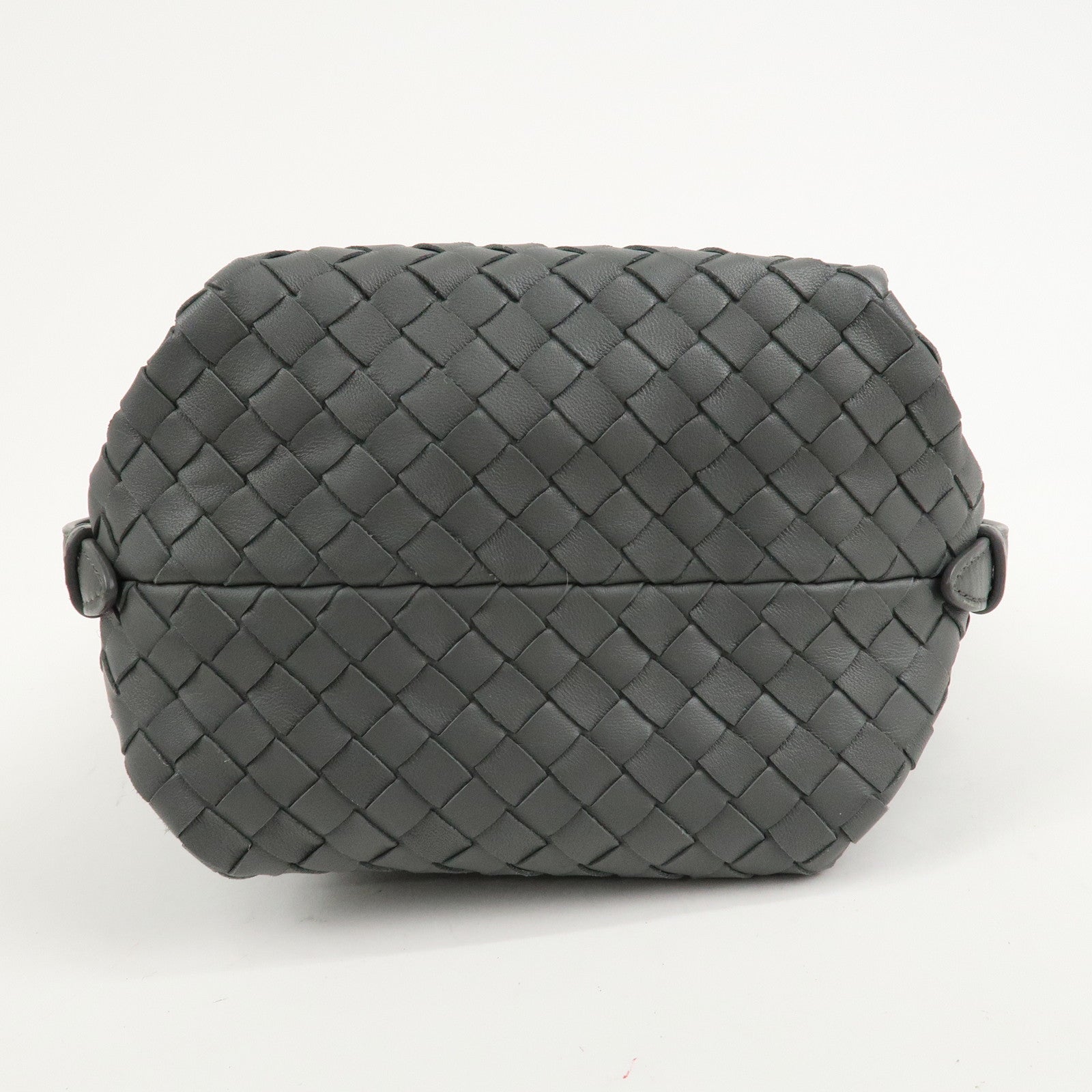 BOTTEGA VENETA Intrecciato Leather Semi Shoulder Bag Gray