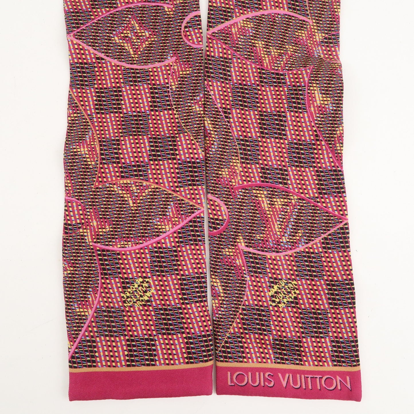 Louis Vuitton Pop Bandeau Silk 100% Scarf Fuchsia MP2499