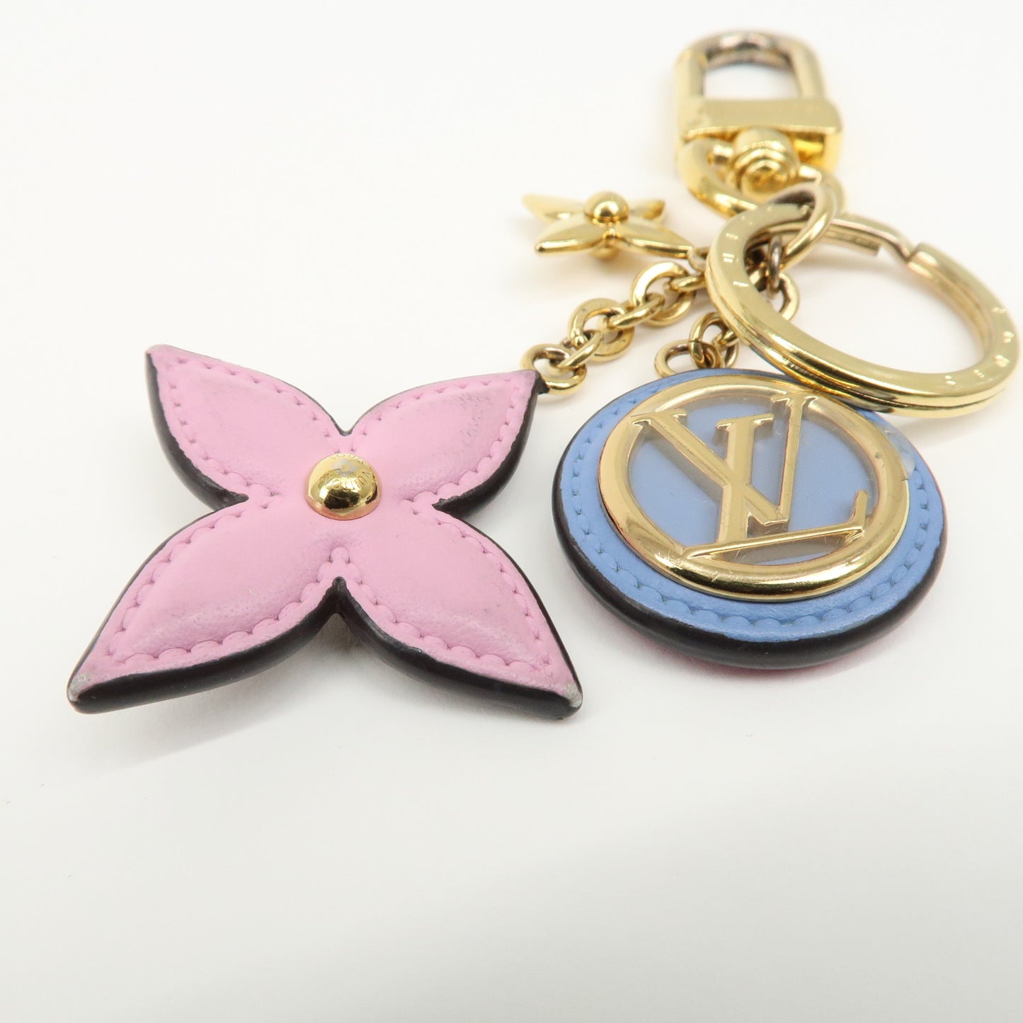 Louis Vuitton Porte Cles Preppy Flower Key Charm Pink Gold M00363