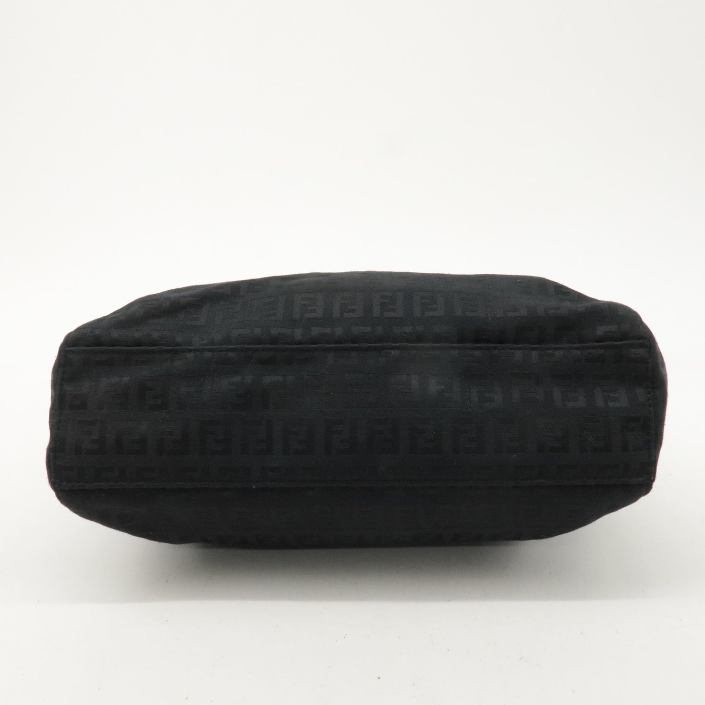 FENDI Zucchino Canvas Leather Hand Bag Tote Bag Black 8BH133