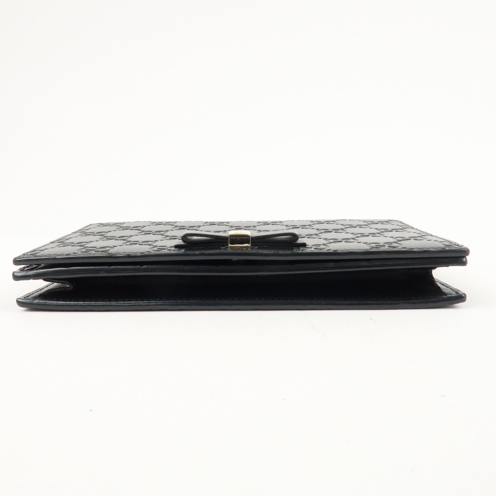 GUCCI Guccissima Leather Chain Wallet Black 431408