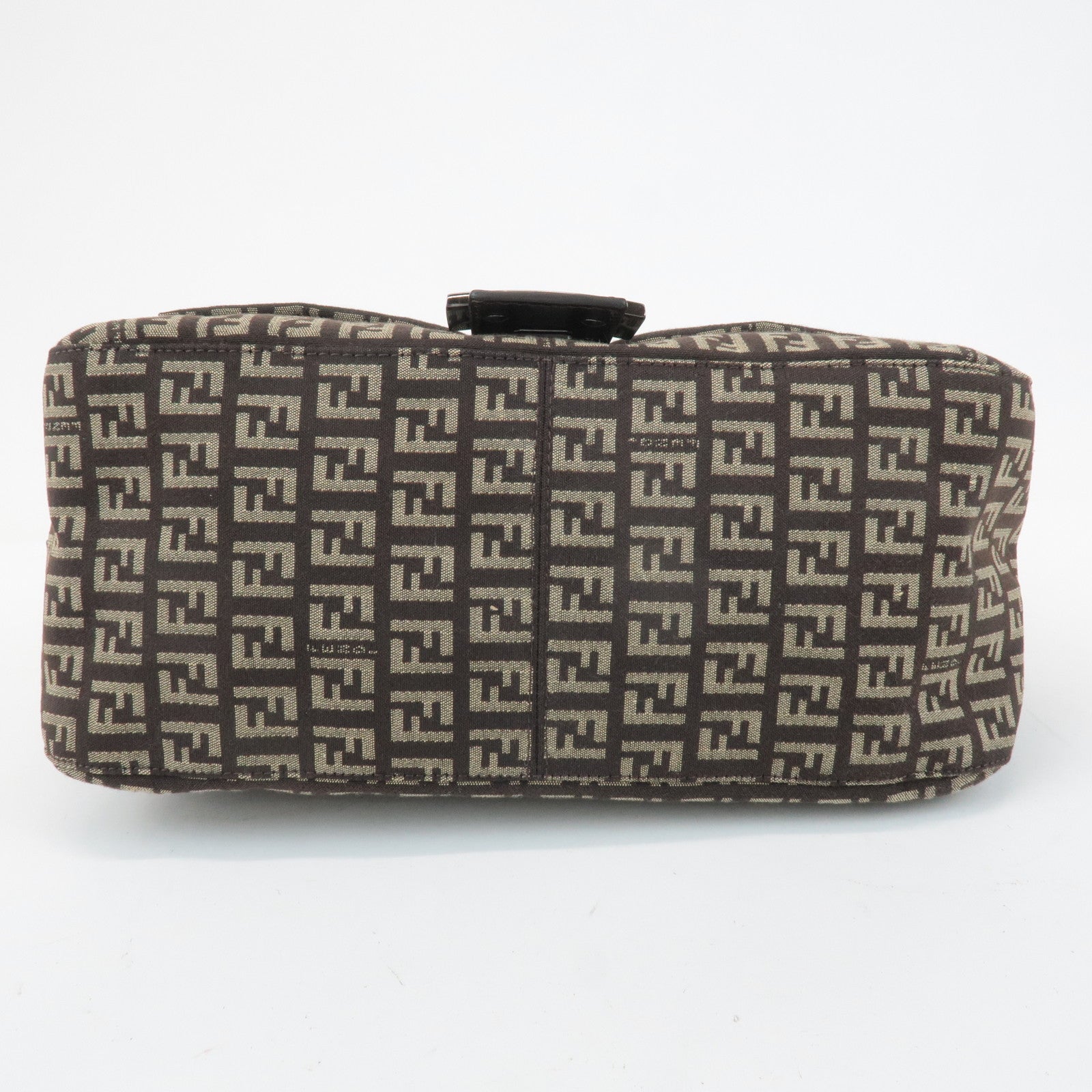 FENDI Mamma Baguette Zucchino Canvas Leather Shoulder Bag 8BR001 Used