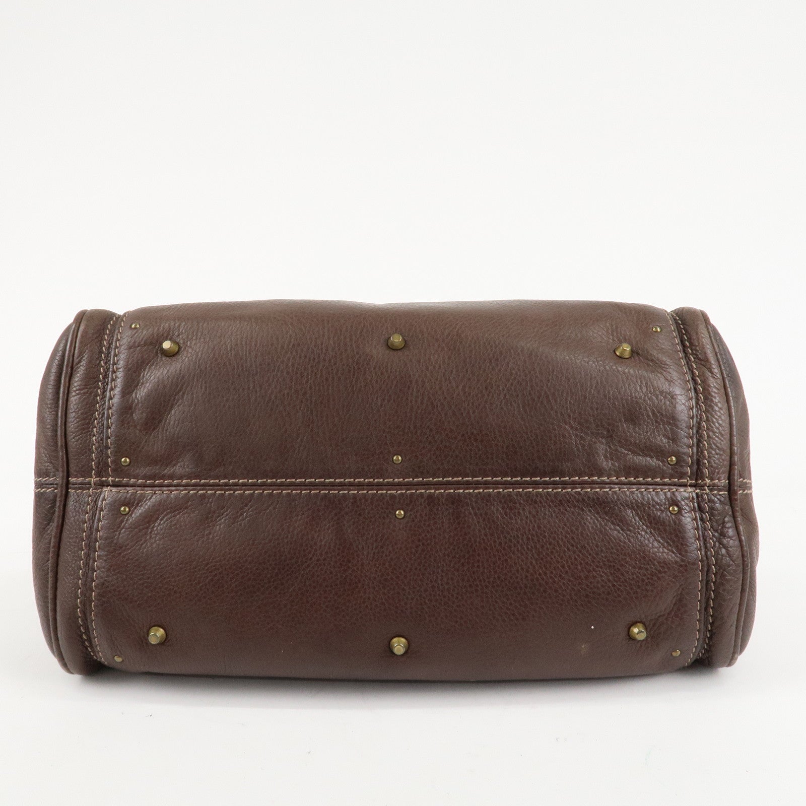 Chloe Paddington Leather Hand Bag Shoulder Bag Medium Brown Used