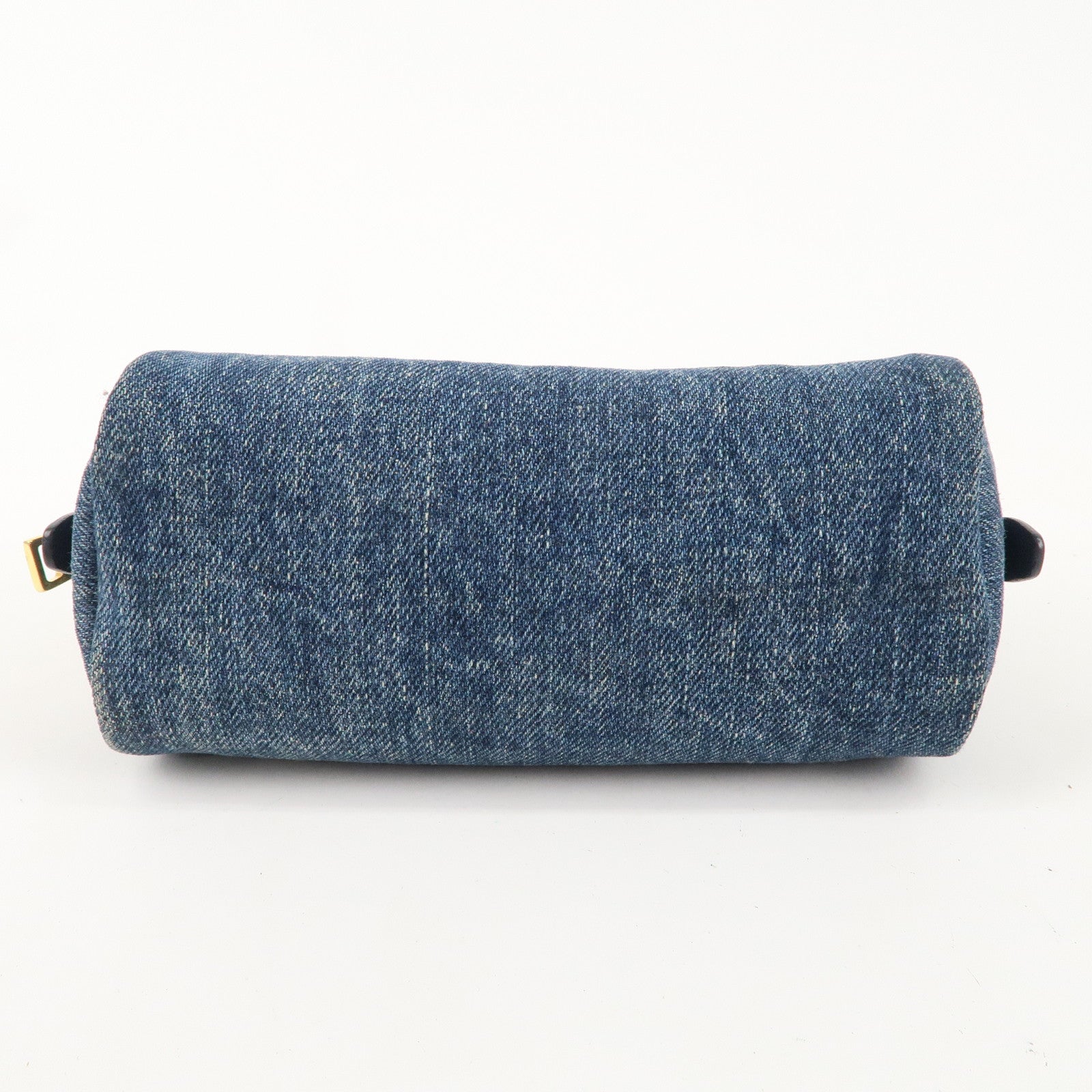 PRADA Logo Denim Cosmetic Pouch Blue