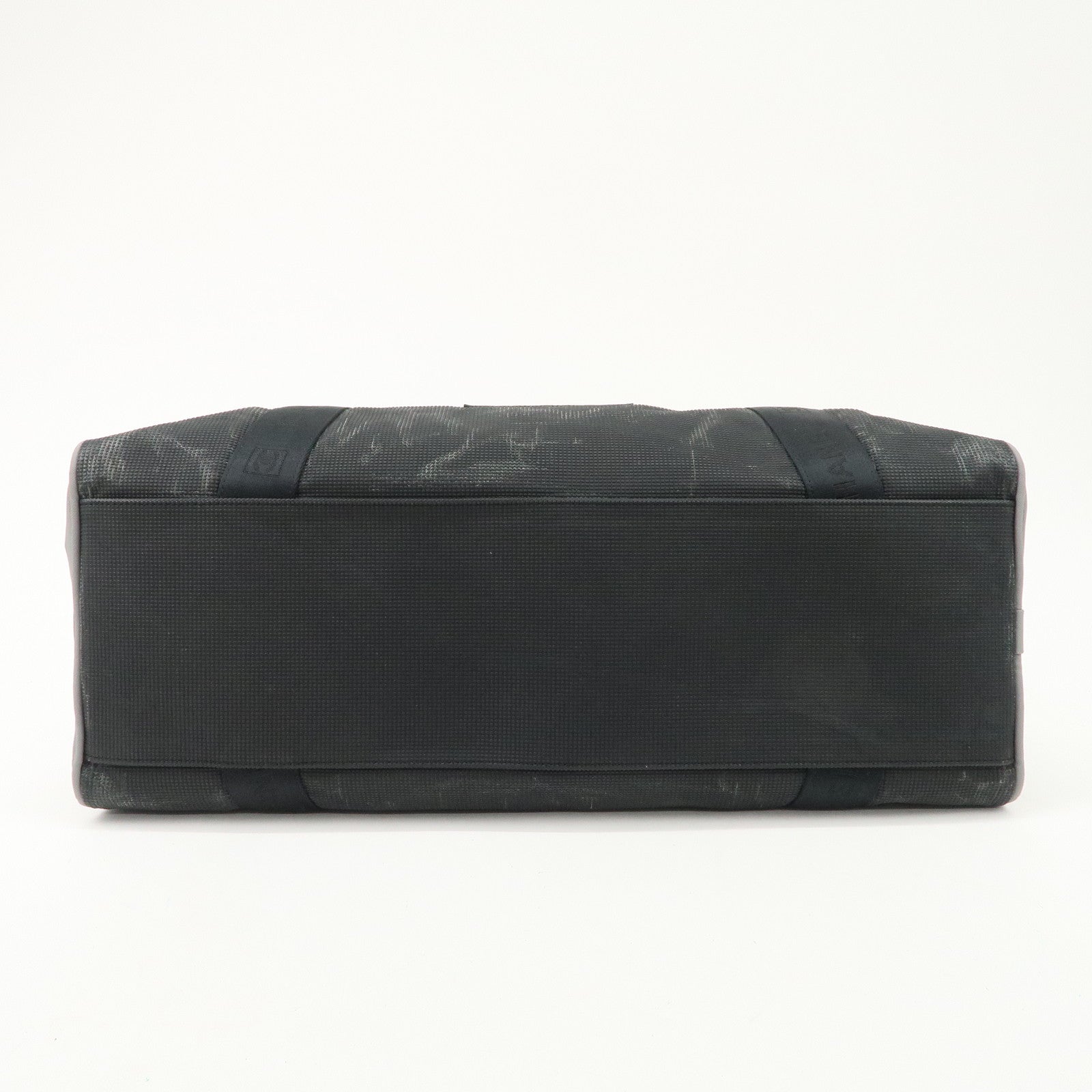 CHANEL Sportsline Nylon Canvas Boston Bag Black Gray A19976 Used