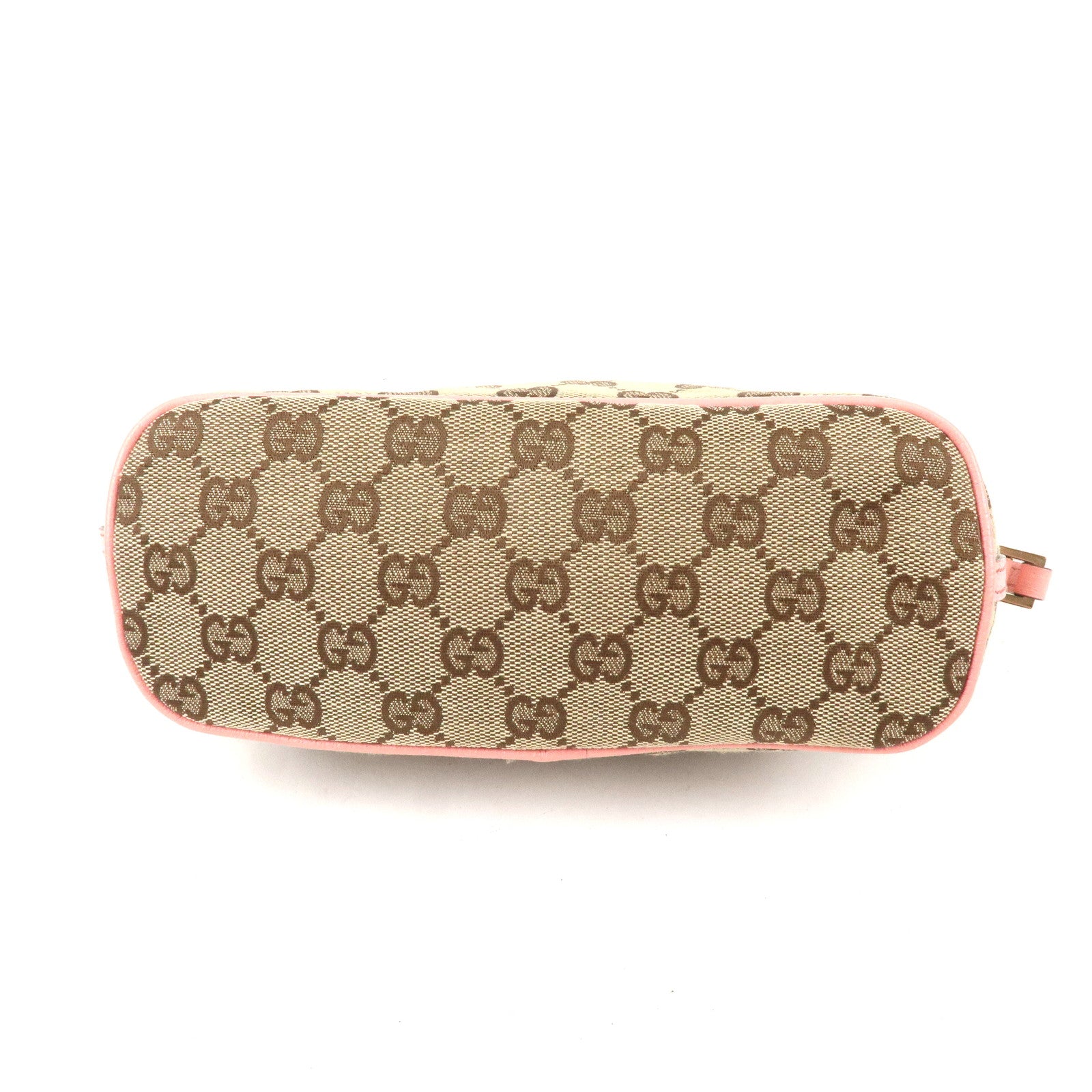 GUCCI GG Canvas Leather Pouch Beige Pink 7198