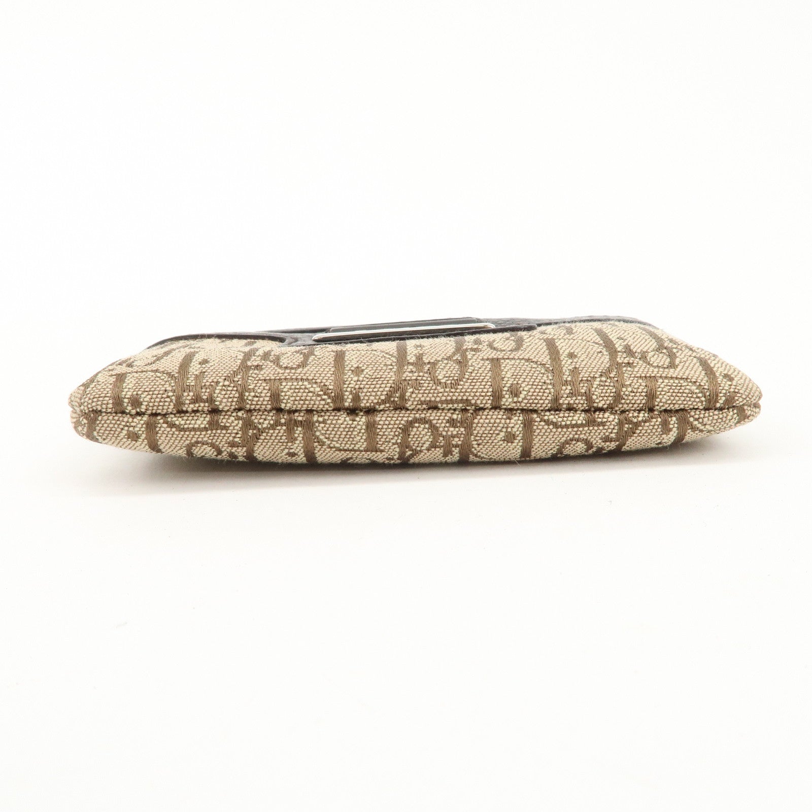Chiristian Dior Trotter Canvas Leather Coin Key Case Beige Brown Used