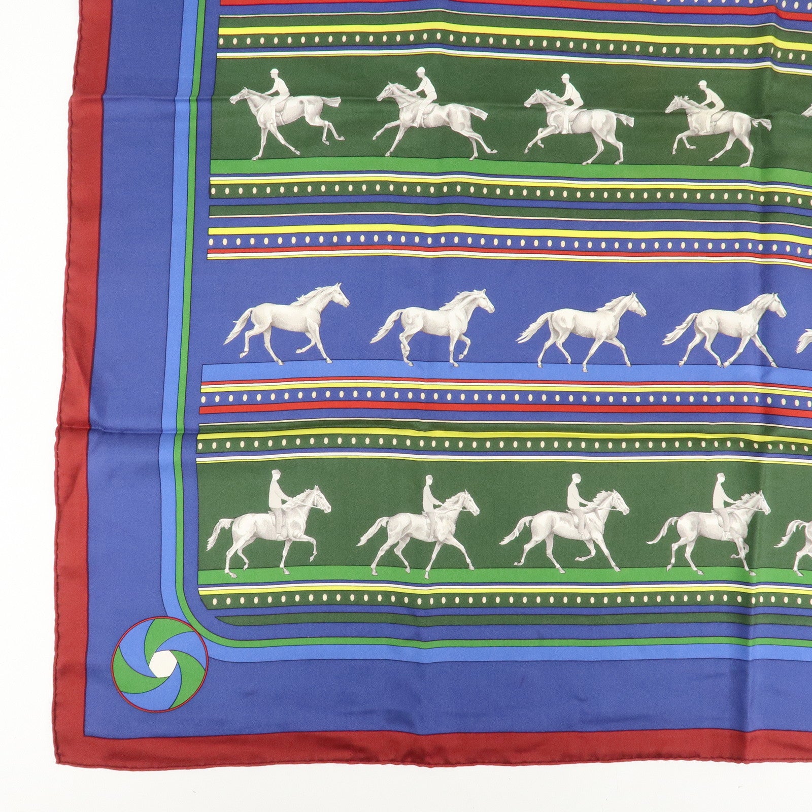 HERMES Carre 90 Silk 100% Scarf SEQUENCES Horse Print Used
