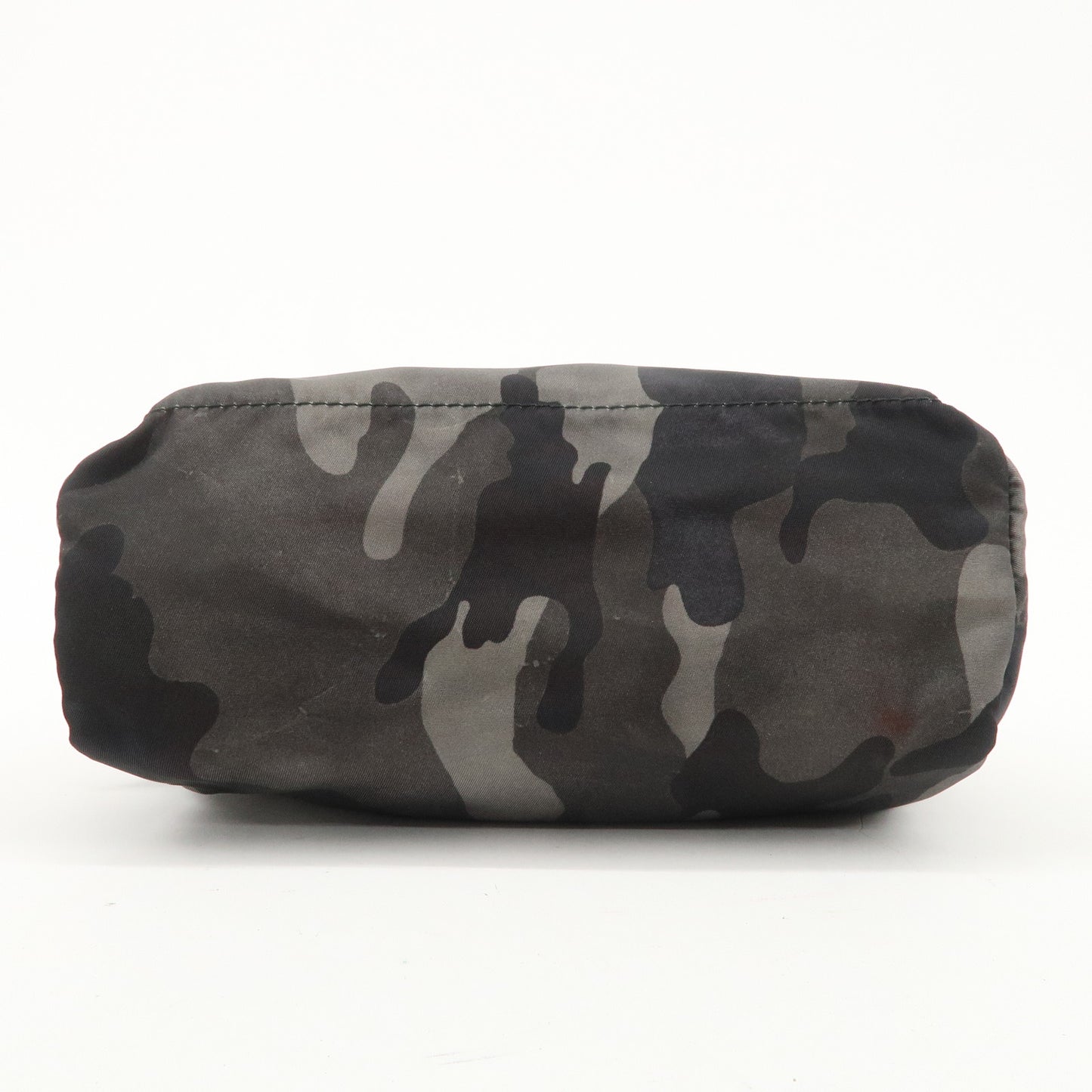 PRADA Logo Nylon Leather Pouch Camouflage Black Khaki