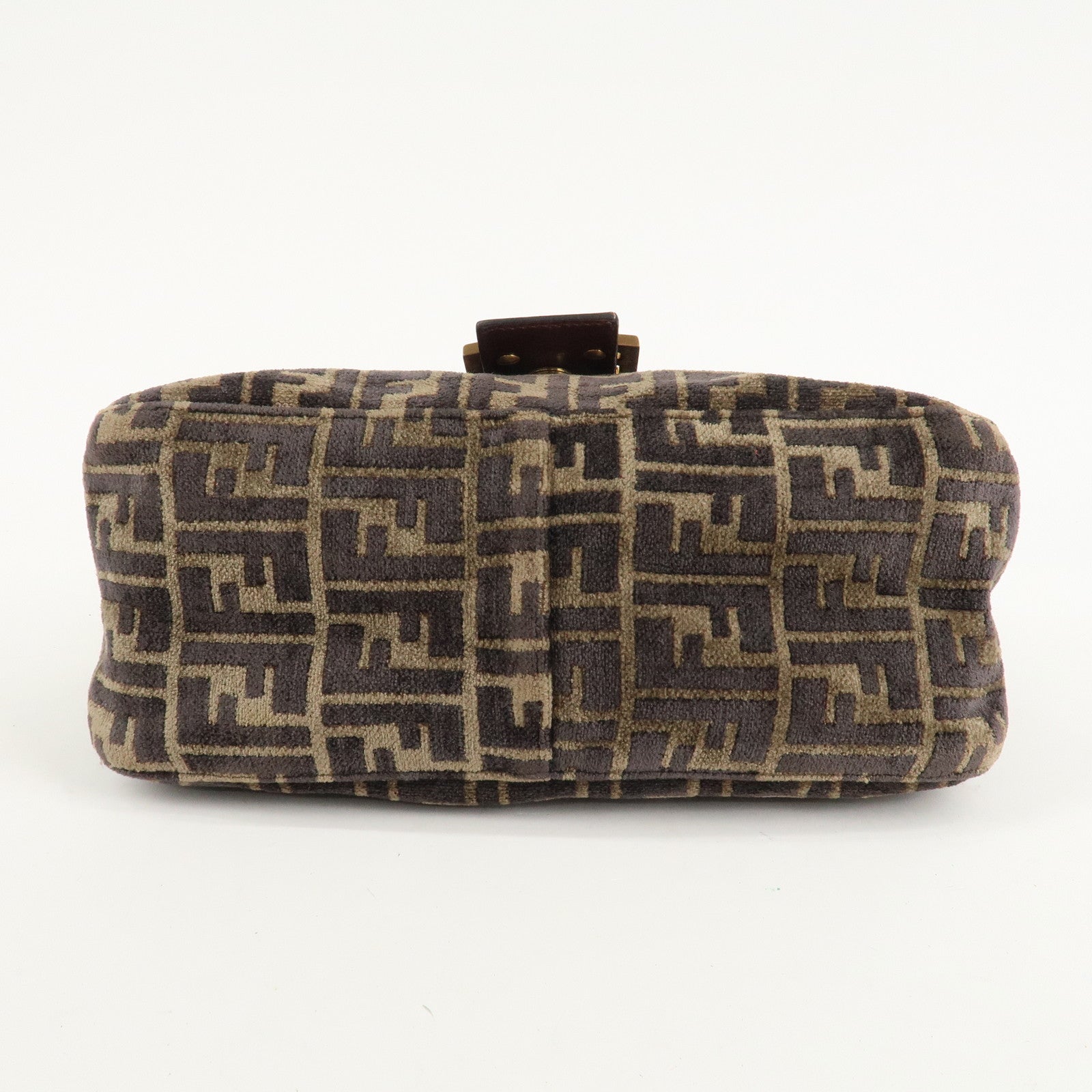 FENDI Mamma Baguette Zucca Pile Leather Shoulder Bag 8BR001 Used