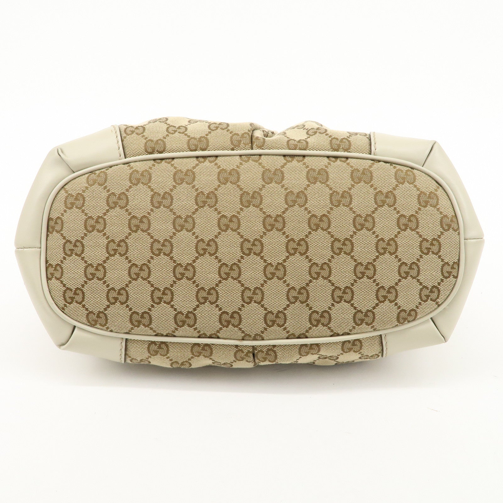 GUCCI Sukey GG Canvas Leather 2Way Bag Hand Bag Beige Ivory