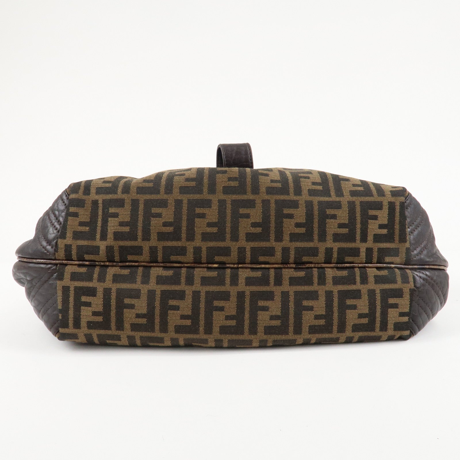 FENDI Zucca Canvas Leather Spy Bag Brown Black 8BR511 Used