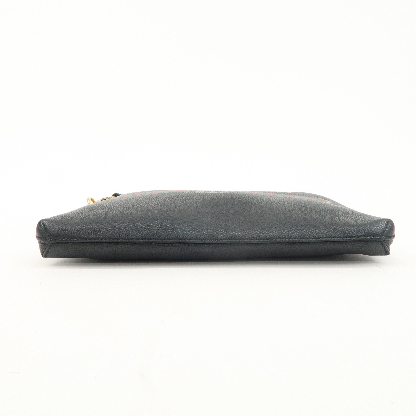 GUCCI Sherry Leather Portfolio Clutch Bag Medium Black 572770