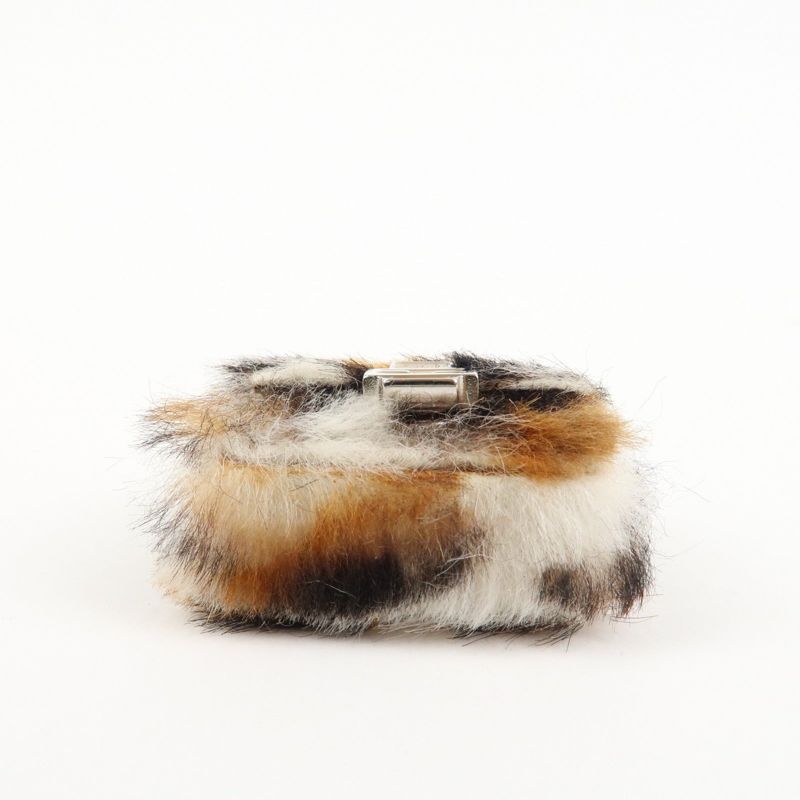 FENDI Pony Hair Leather Pico Baguette Charm Brown 7AS133 Used