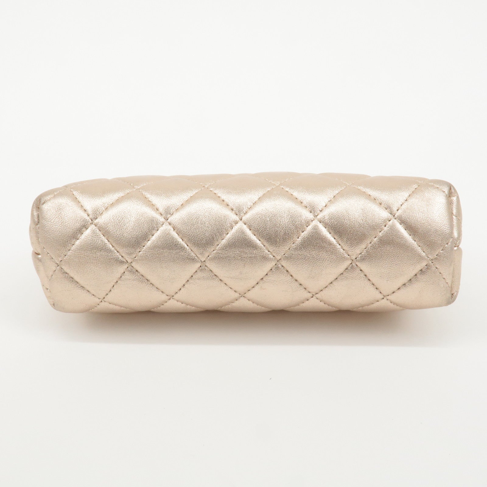 CHANEL Matelasse Lamb Skin Cosmetic Pouch Pink A69259