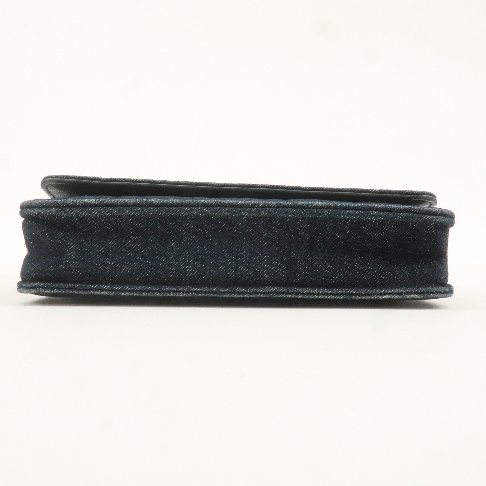 CHANEL 2.55 Denim Leather Chain Shoulder Wallet Blue A70328