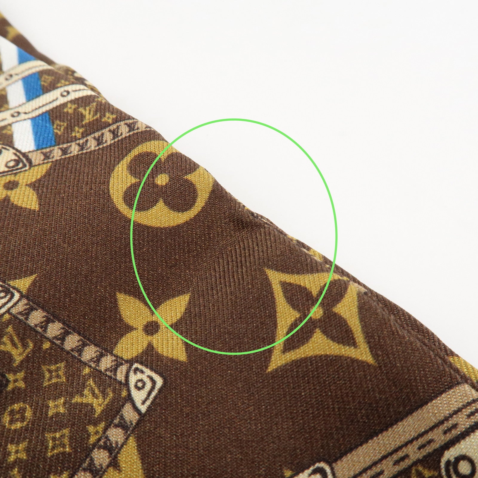 Louis Vuitton 100% Silk Bandeau Monogram Trunks Scarf Brown M72395 Used