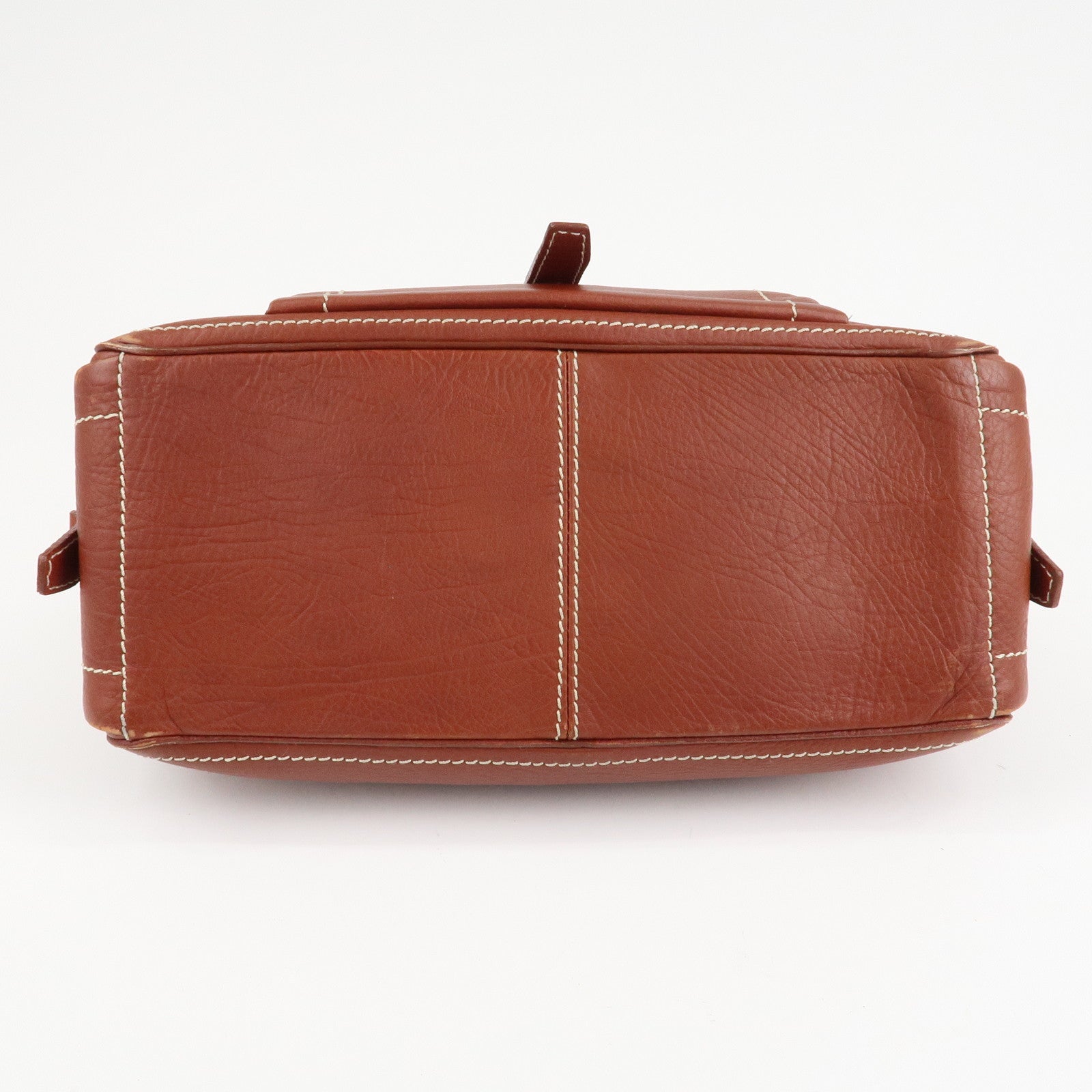 CELINE Macadam Stamped Leather Boogie Hand Bag Brown Gold HDW Used