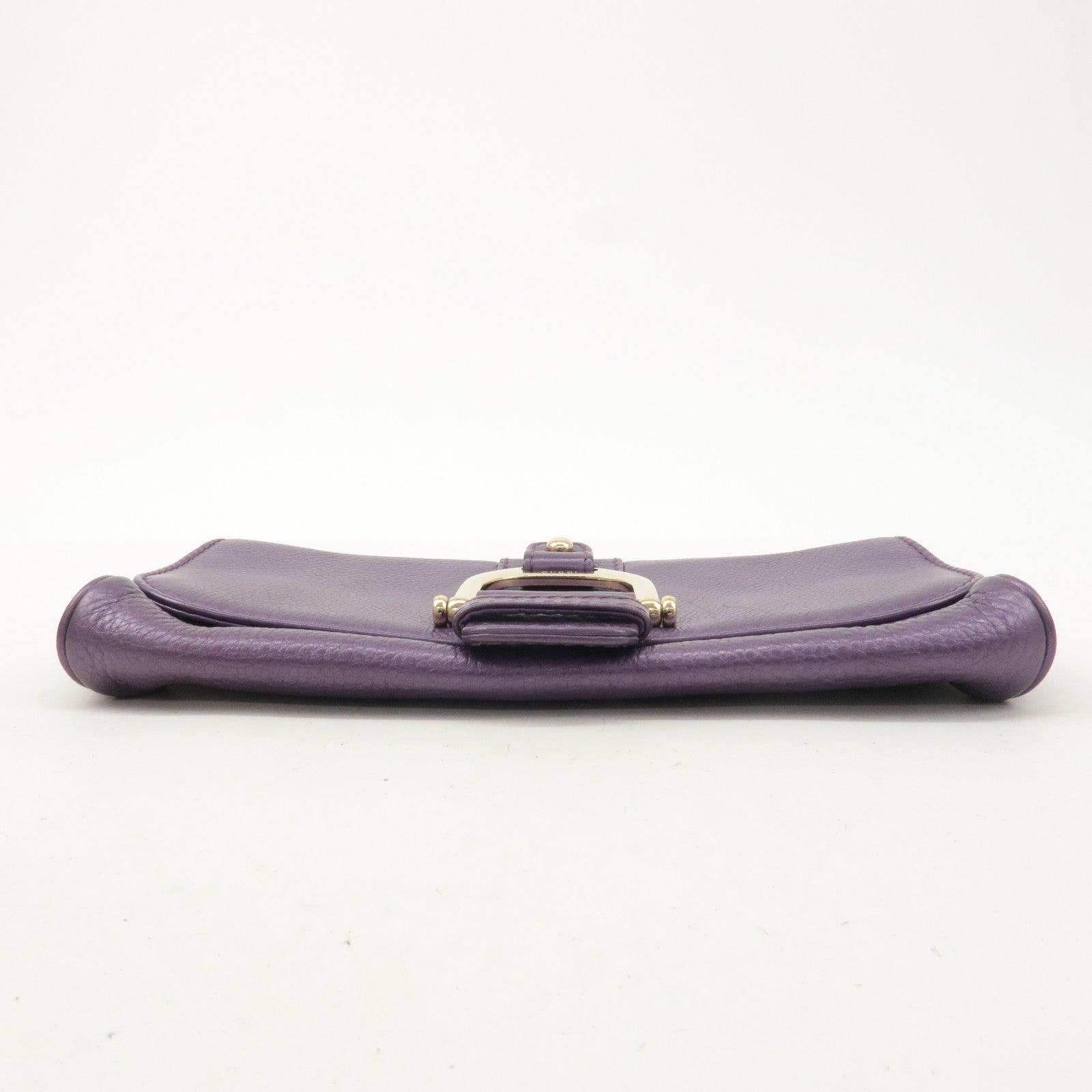 GUCCI Leather Chain Shoulder Bag Clutch Bag Purple 268748