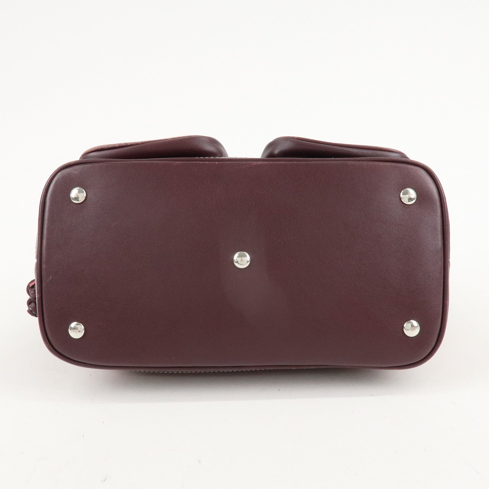 LOEWE Anagram Suede Leather Hand Bag Bordeaux