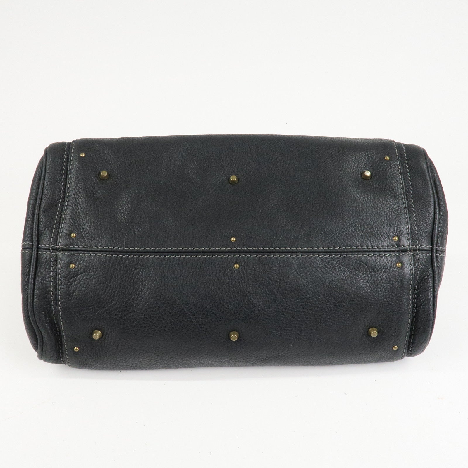 Chloe Paddington Leather Hand Bag Shoulder Bag Medium Black Used