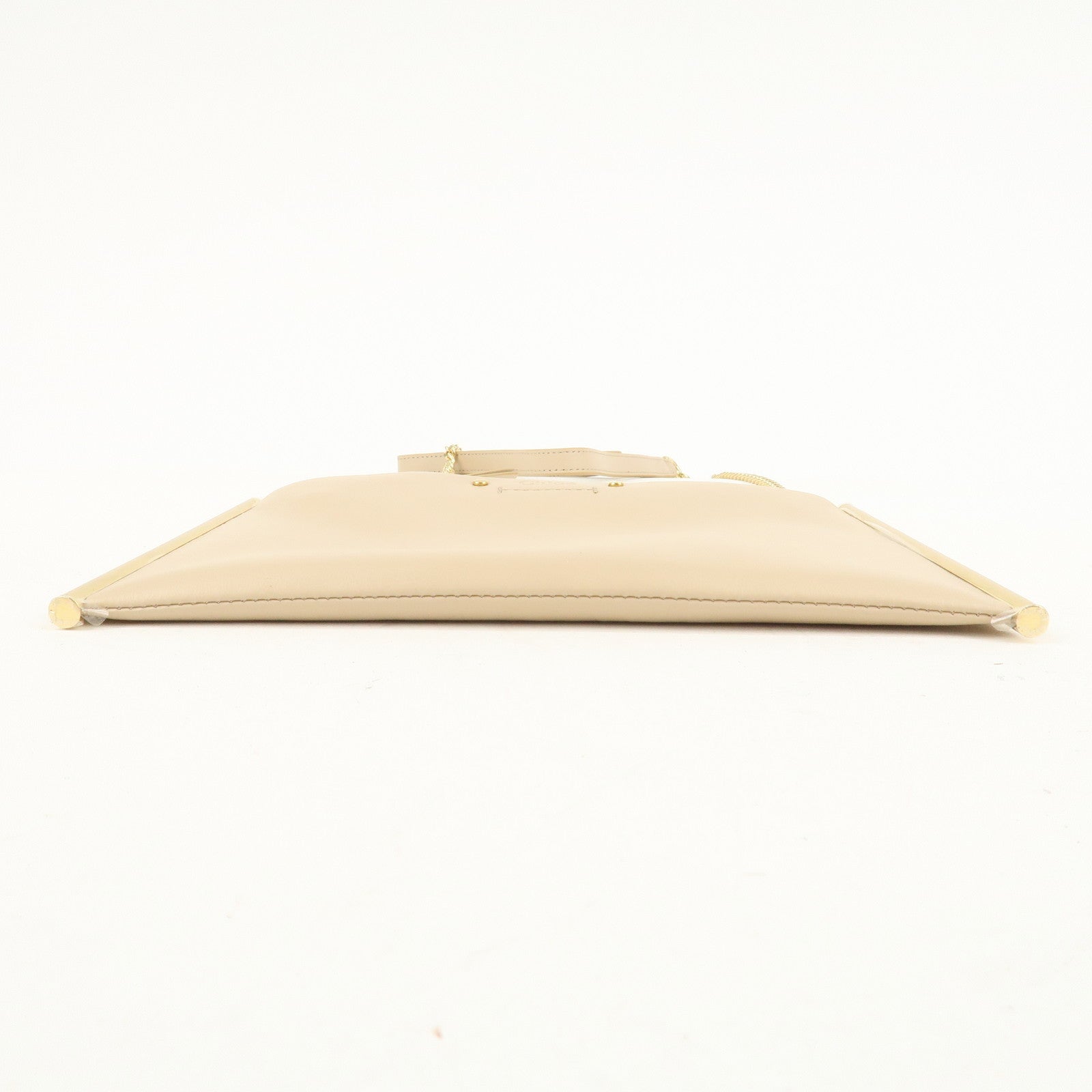 Chloe Leather Chain Shoulder Bag  Mini Bag Gold HDW Beige Used