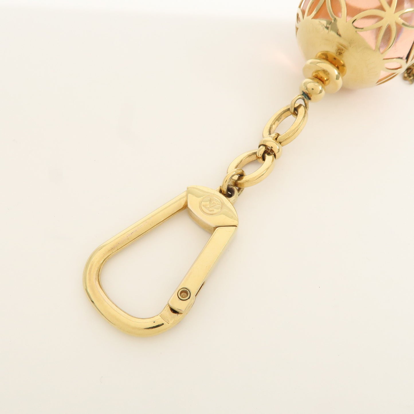 Louis Vuitton Porte Cles Ice Ball Key Charm Clear Rose M66779