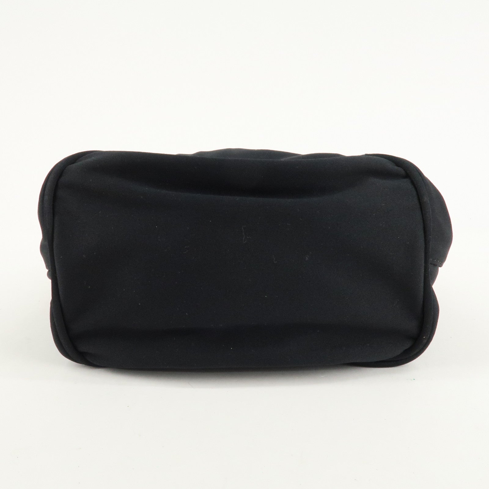 FENDI Cotton Leather Shoulder Bag Black 26686 Used