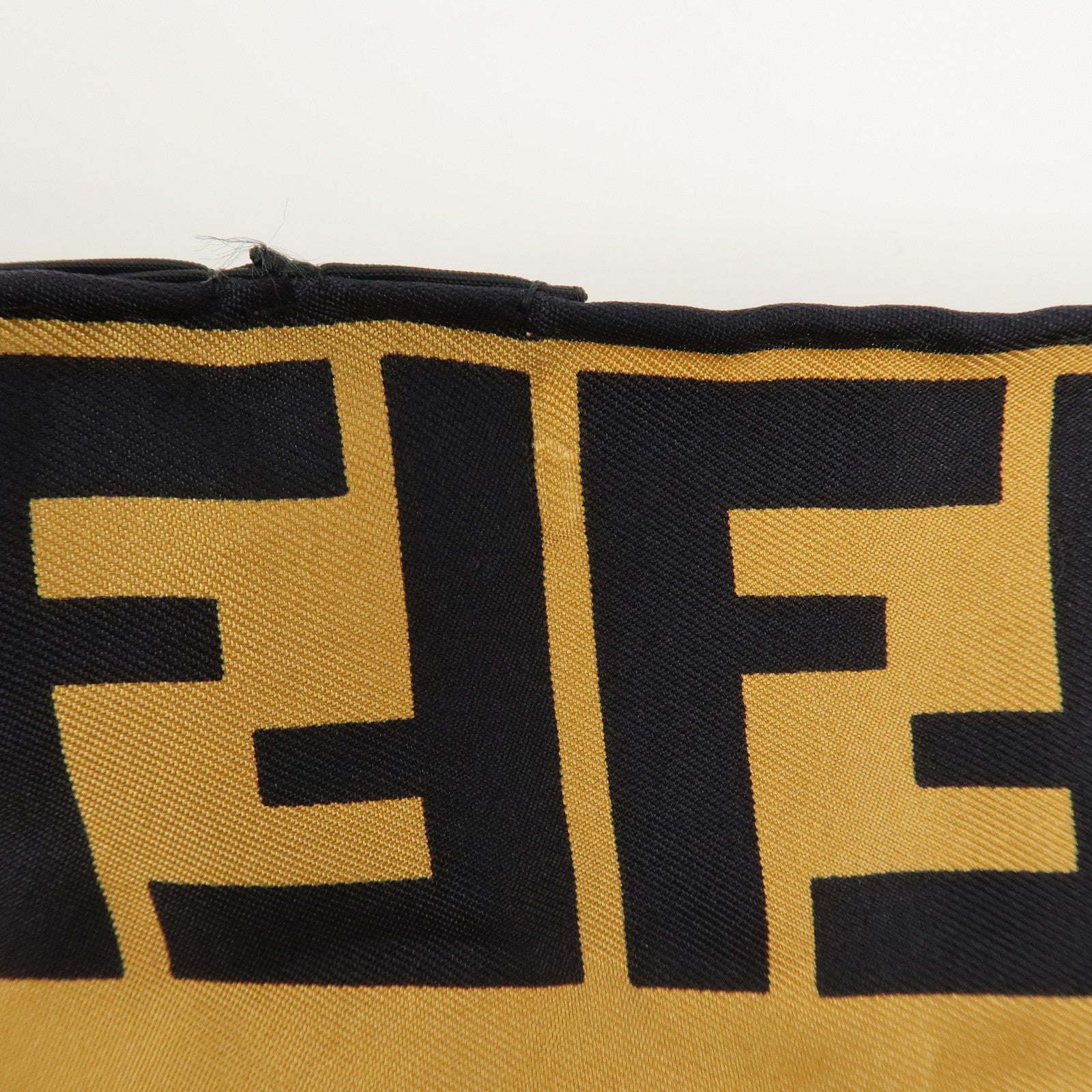 FENDI Zucca Silk 100% Scarf Light Brown Blue