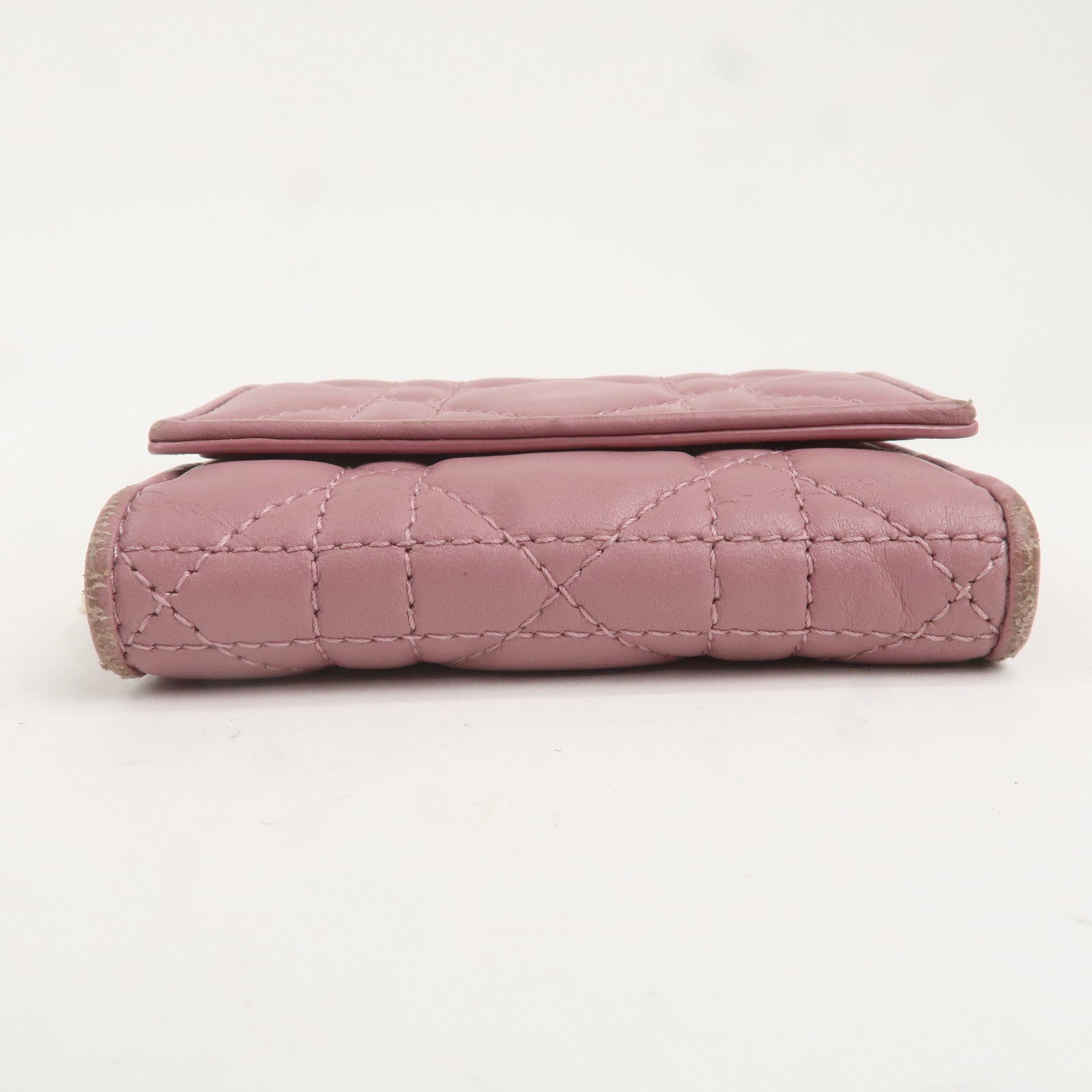 Christian Dior Cannage Leather Lotus Wallet Pink