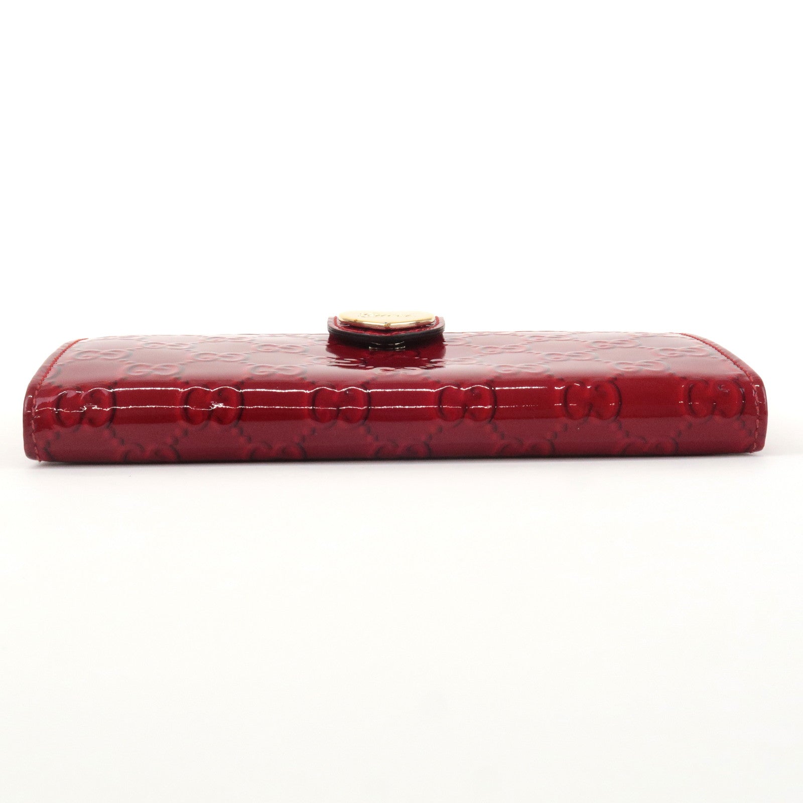 GUCCI Lovely Heart PVC Bi-fold Long Wallet Red 203550