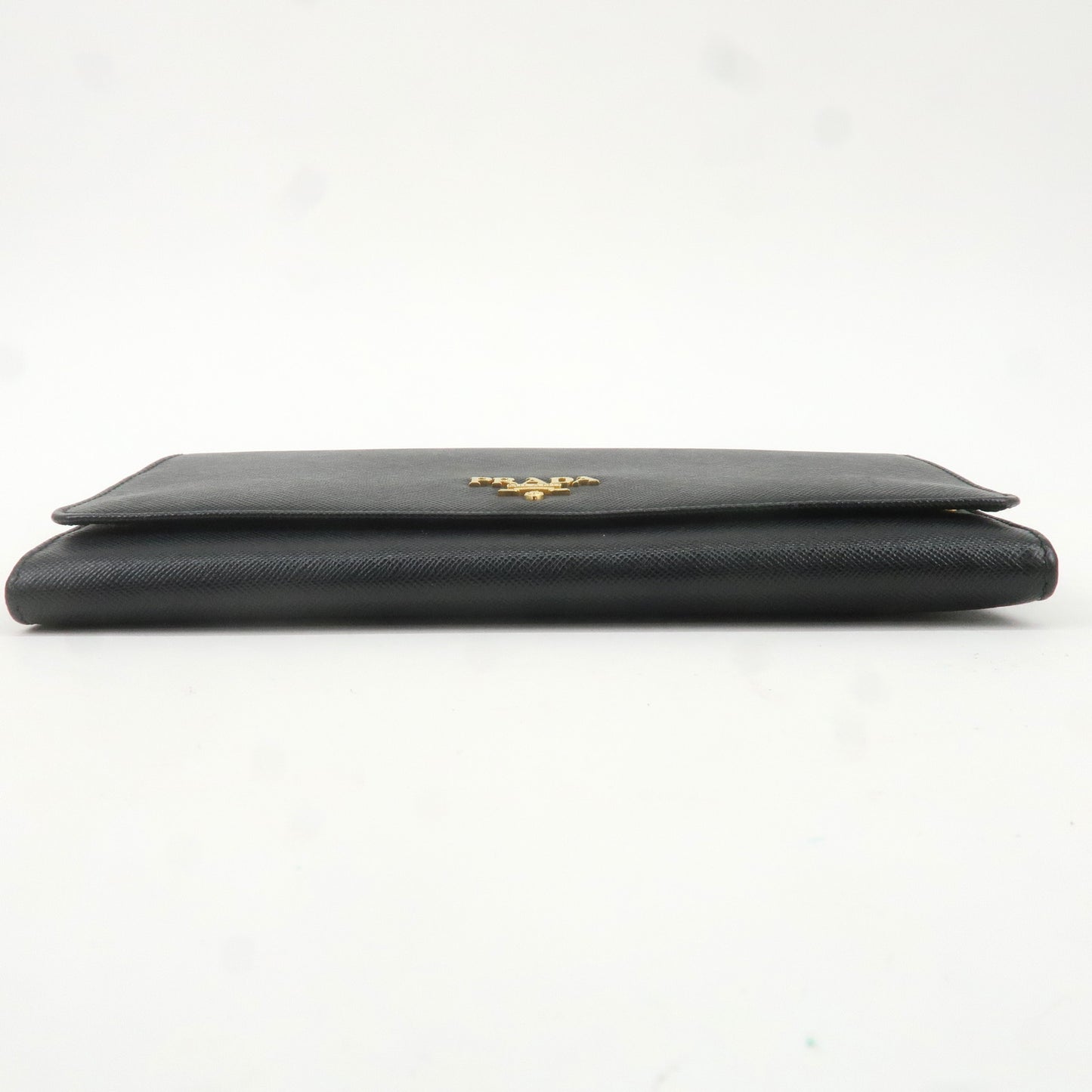 PRADA Saffiano Leather Chain Wallet Black 1MT440