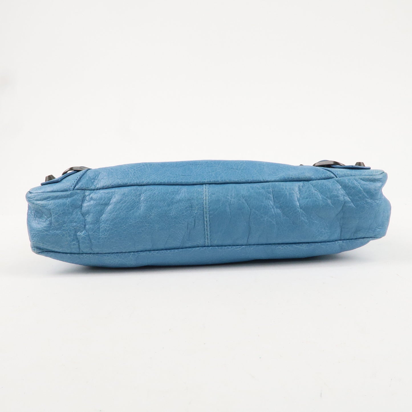 BALENCIAGA The First Leather 2Way Bag Hand Bag Blue 103208