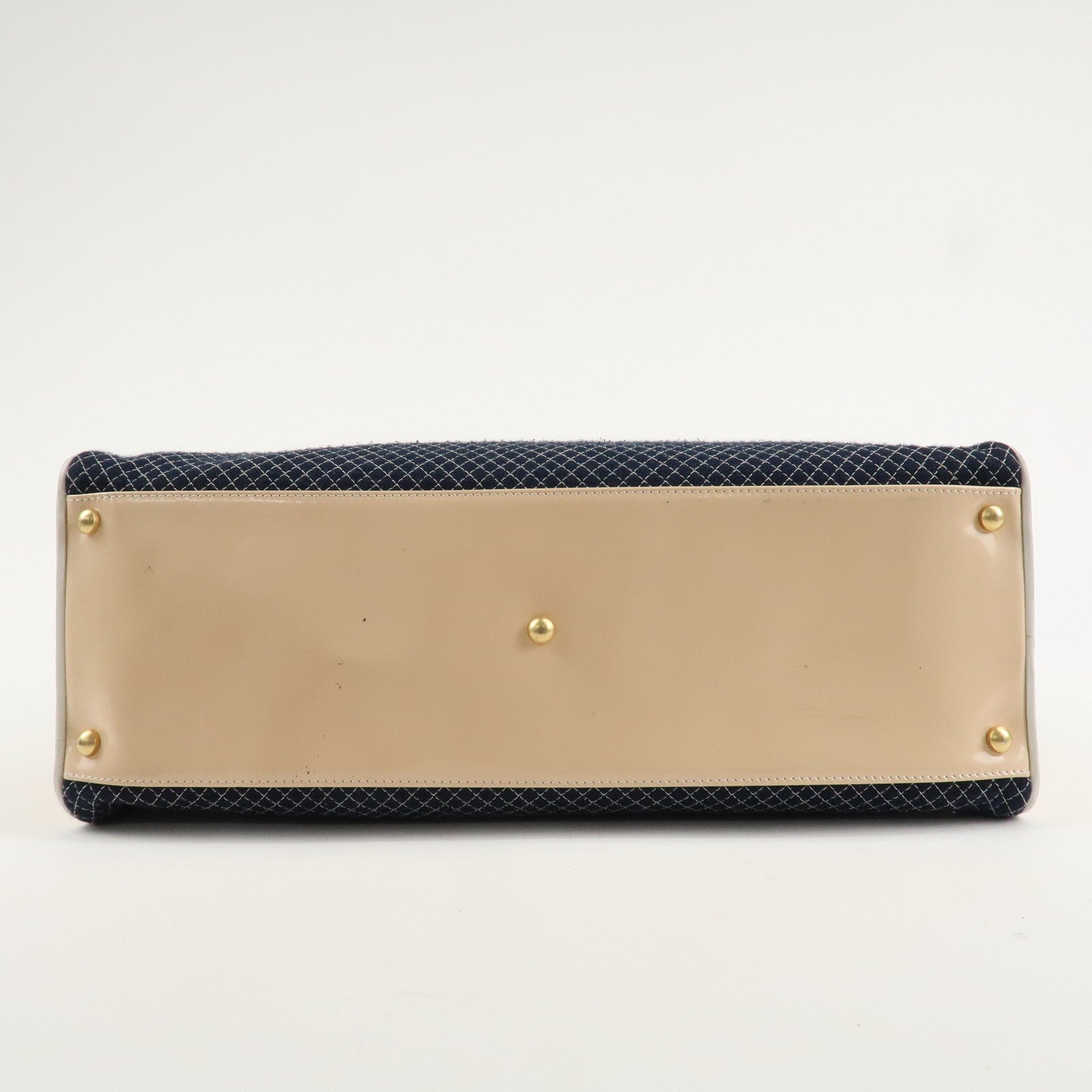 CHANEL COCO Mark Matelasse Canvas Patent Leather Tote Bag Used