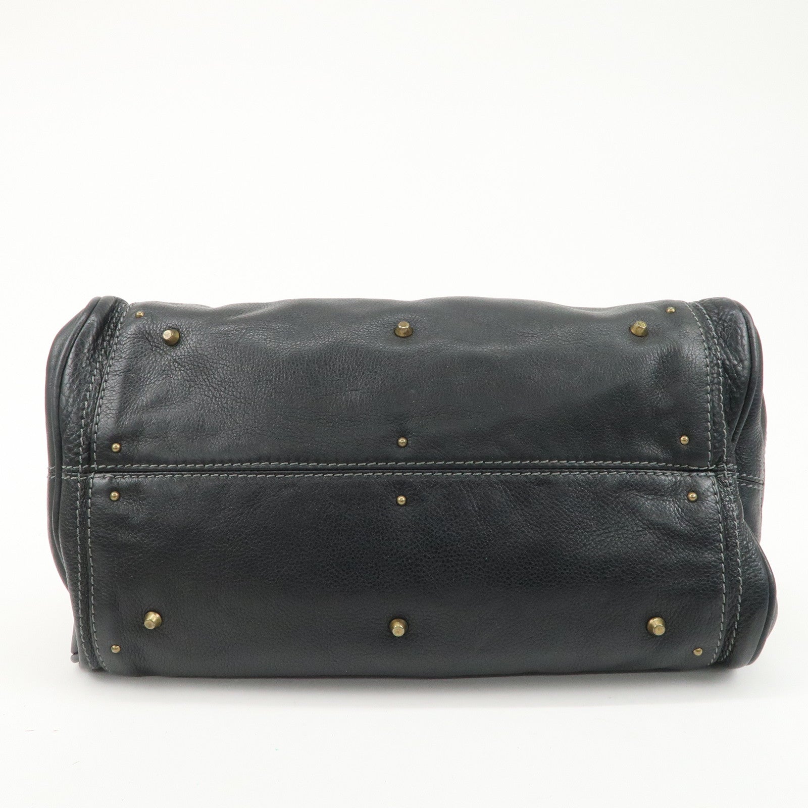 Chloe Paddington Leather Hand Bag Black Gold Hardware Used