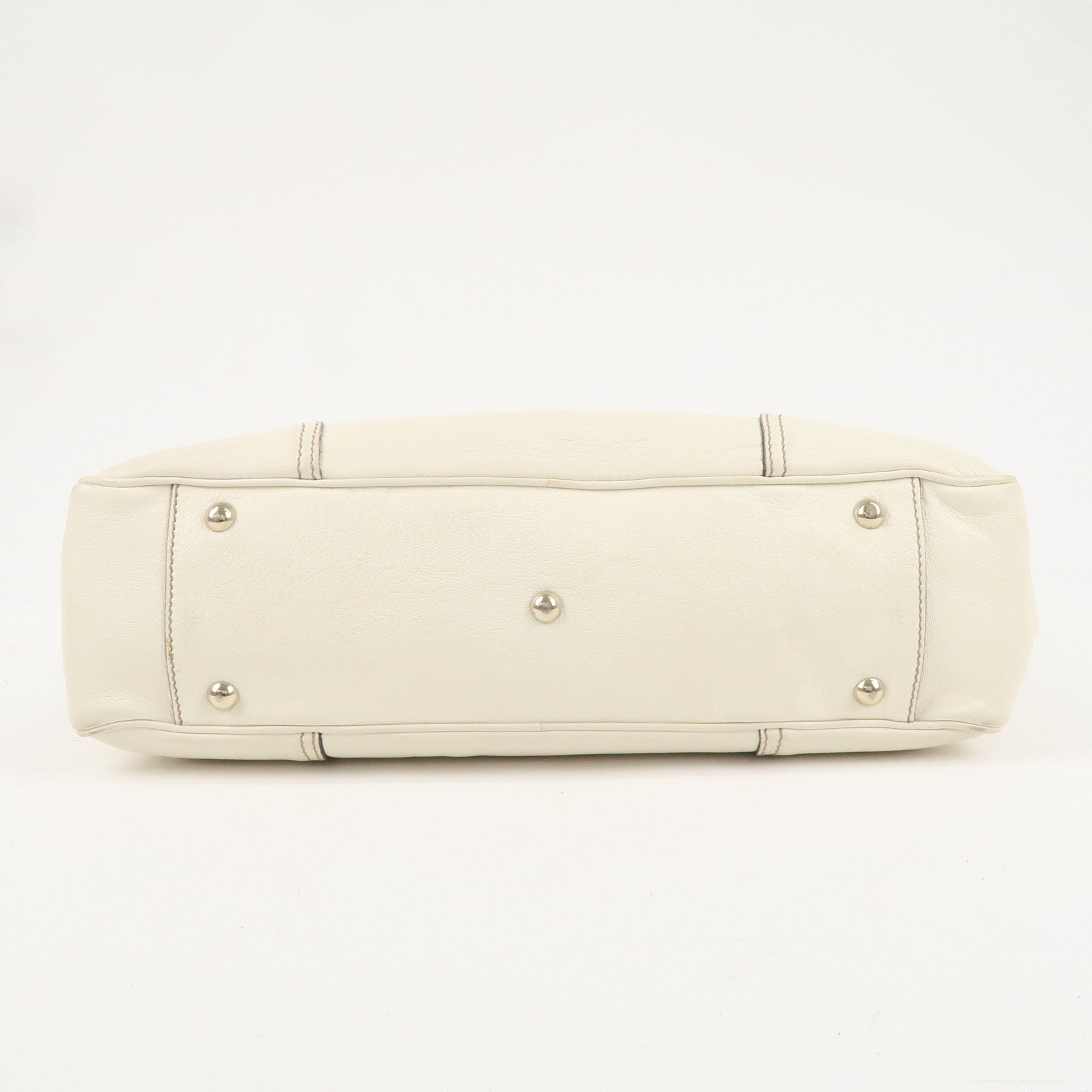 GUCCI Princy Sherry Leather Tote Shoulder Bag Ivory 163805