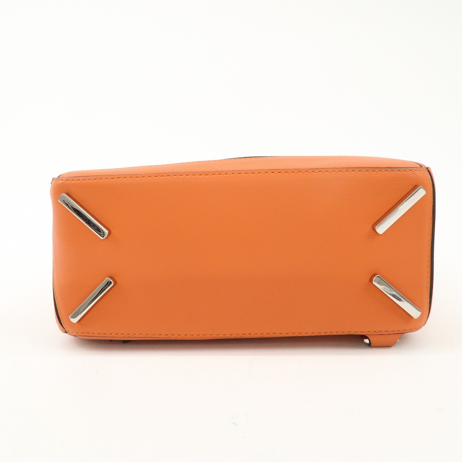 LOEWE Leather Puzzle Bag Small Hand Bag Orange Used